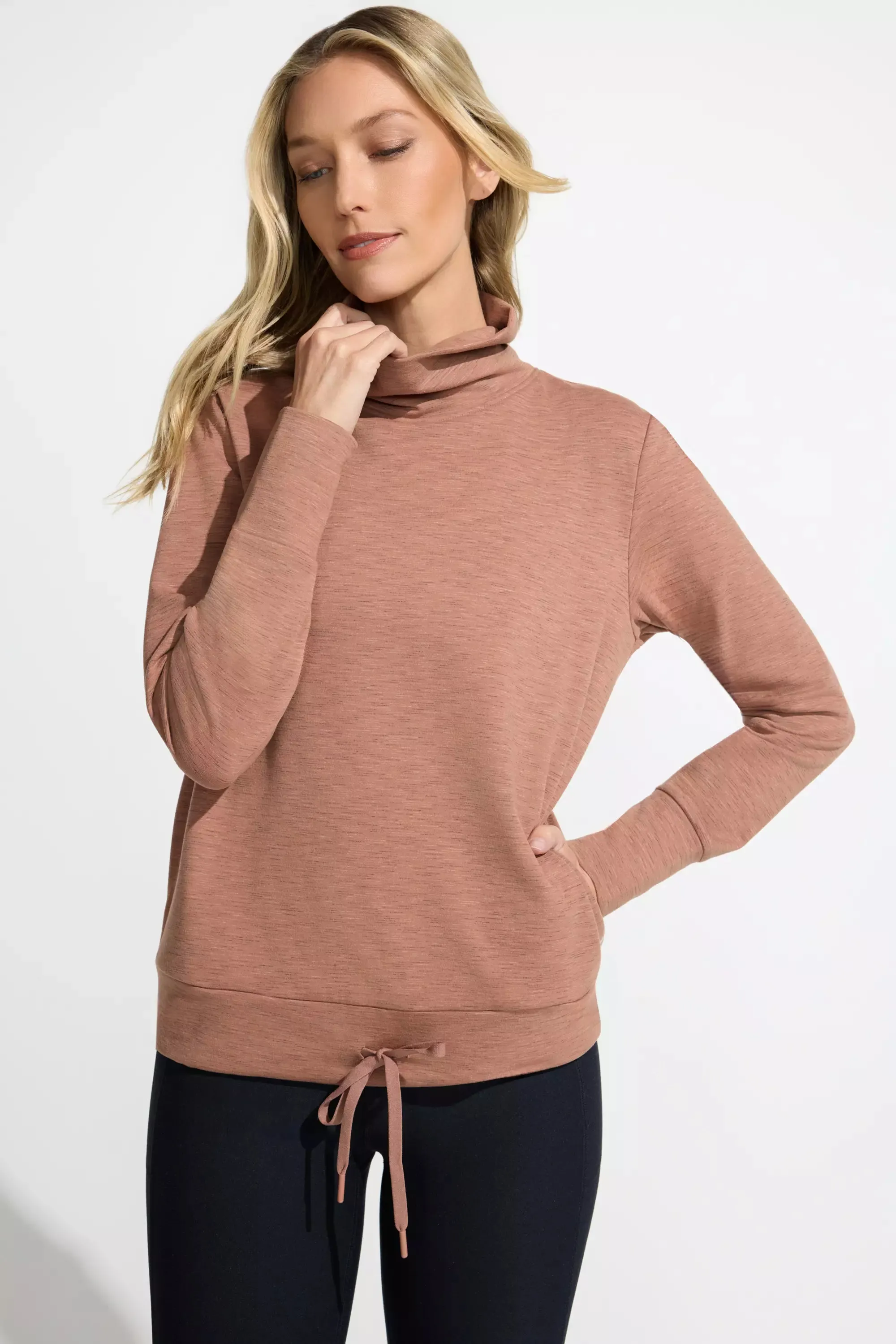 Women’s Space Dye Pullover Top - Brown Combo sold by Mondetta product image thumbnail 3