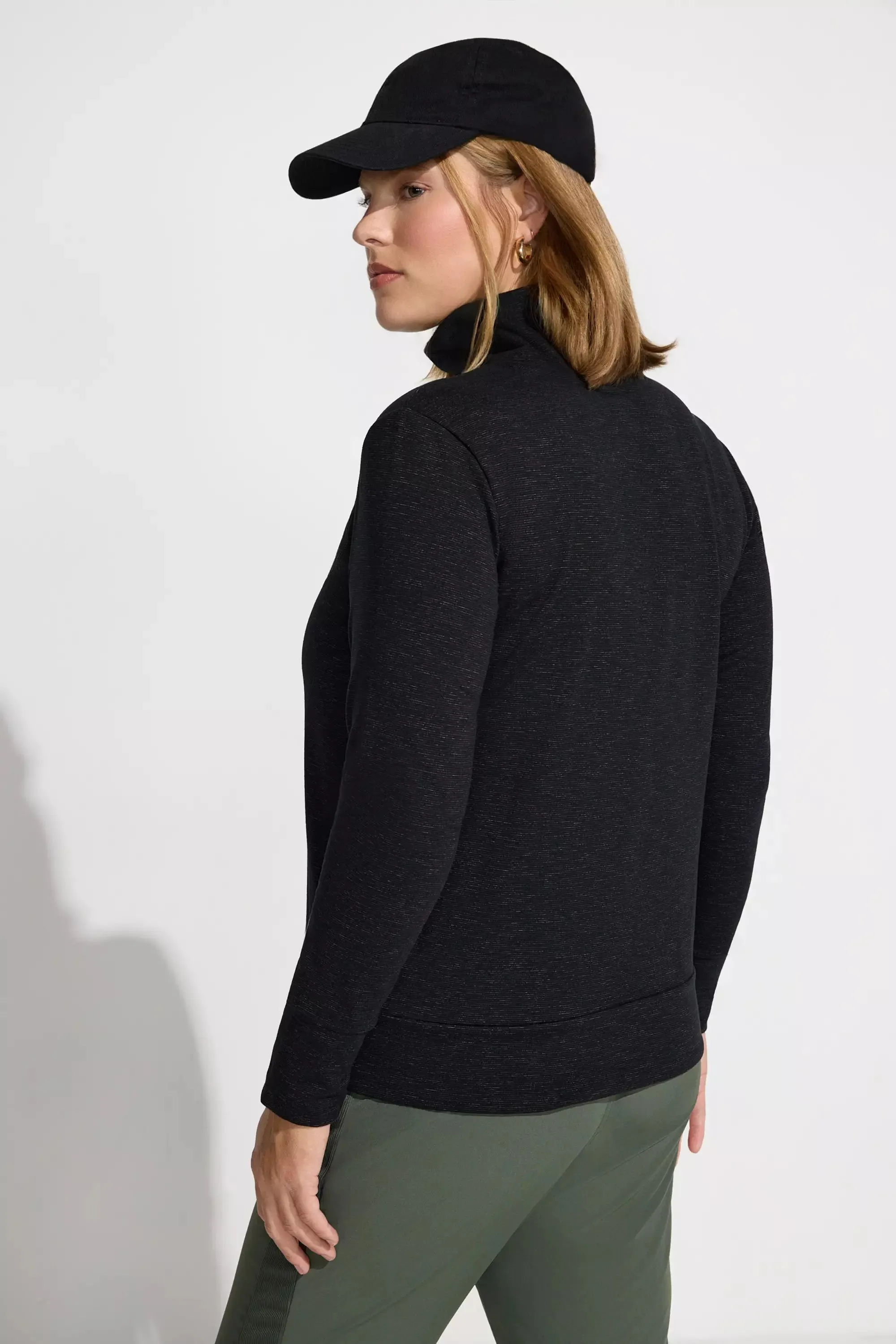 Women’s Space Dye Pullover Top - Black Combo sold by Mondetta product image thumbnail 2