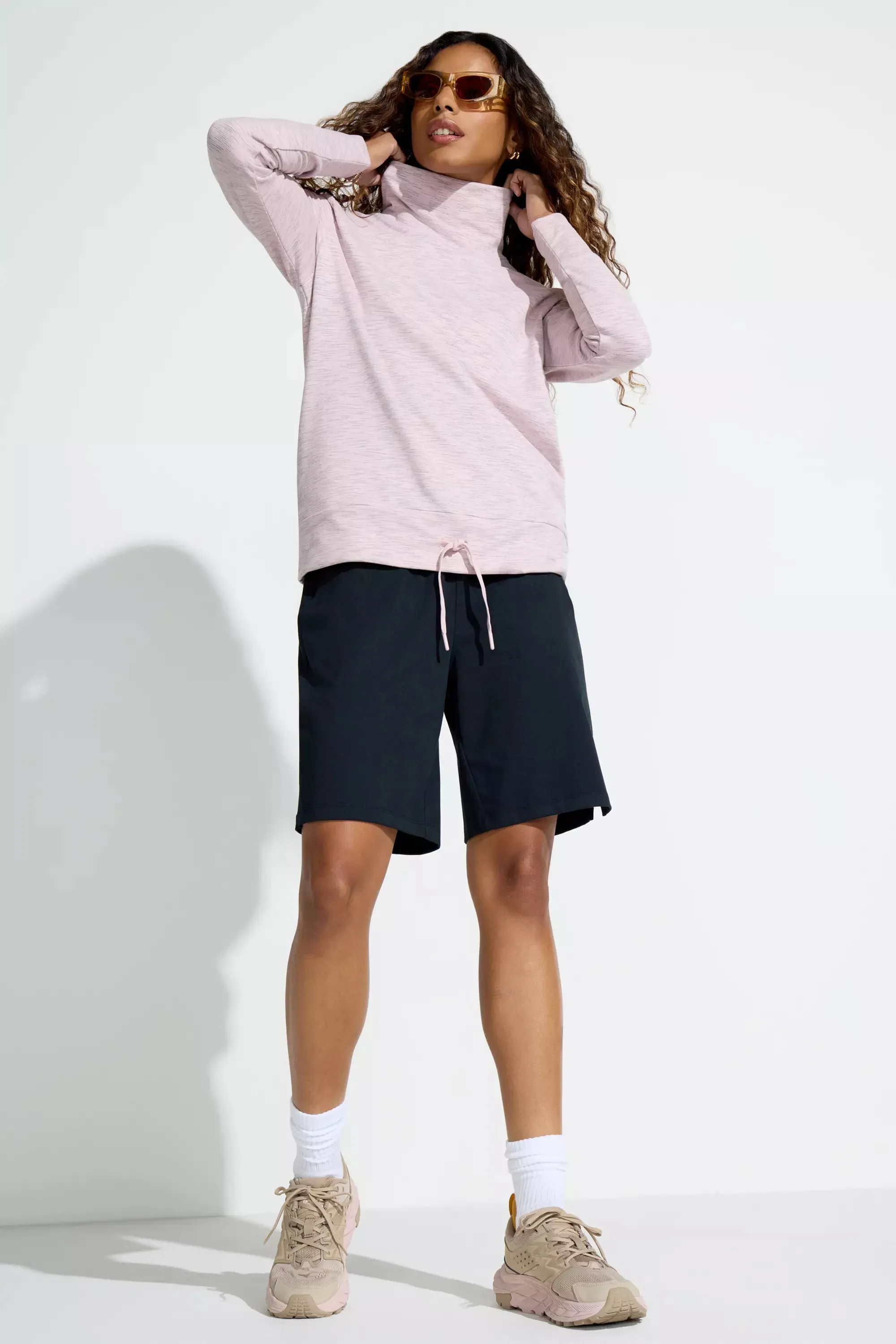 Women’s Space Dye Pullover Top - Purple Combo sold by Mondetta