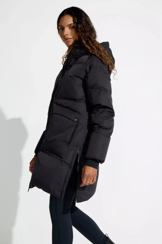 Women’s Mid-Length Down Fill Puffer - Black sold by Mondetta