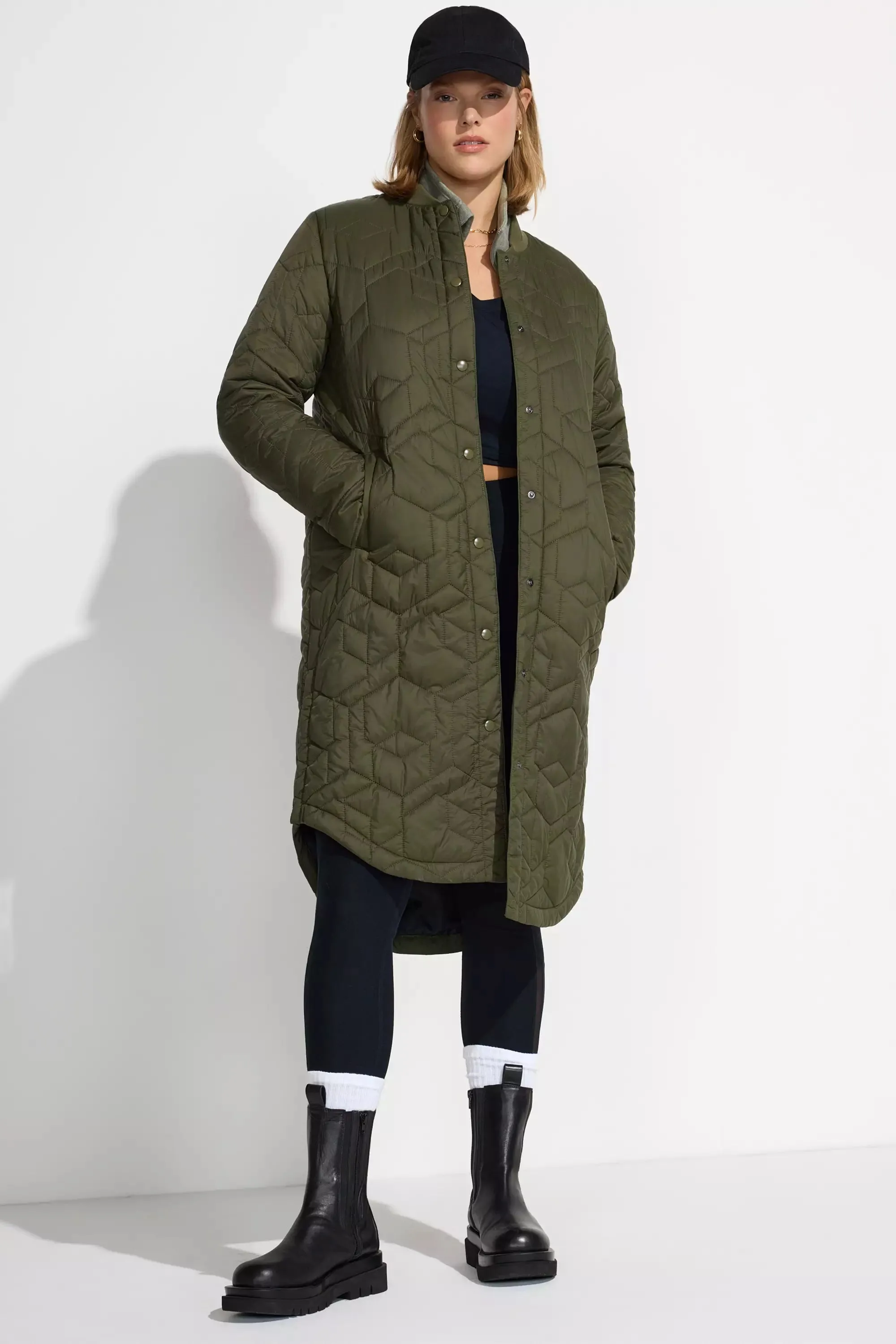 Women’s Longline Quilted Freezer Jacket - Forest sold by Mondetta product image thumbnail 3