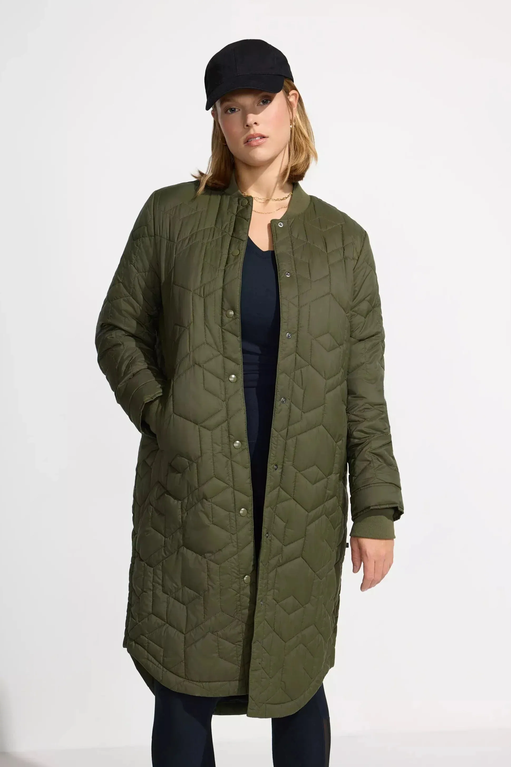 Women’s Longline Quilted Freezer Jacket - Forest sold by Mondetta product image thumbnail 2