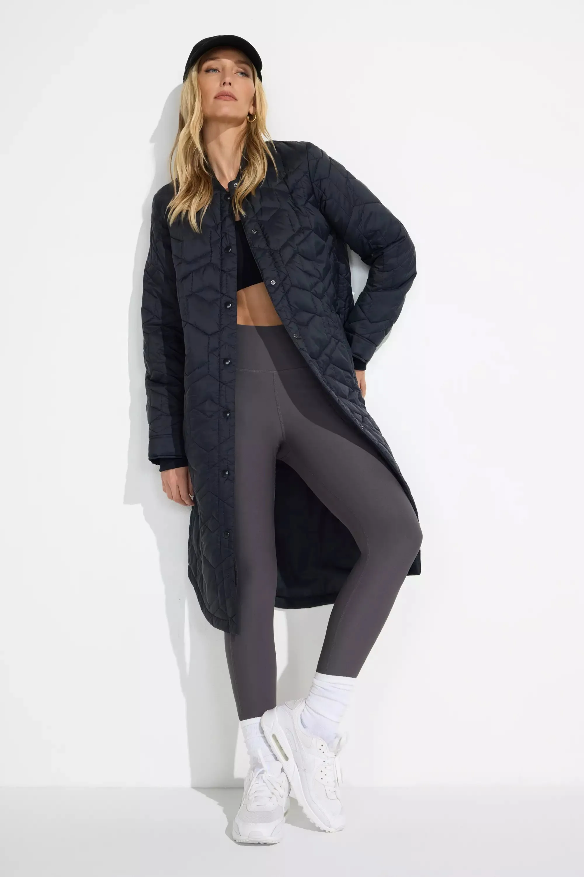 Women’s Longline Quilted Freezer Jacket - Black sold by Mondetta product image thumbnail 2