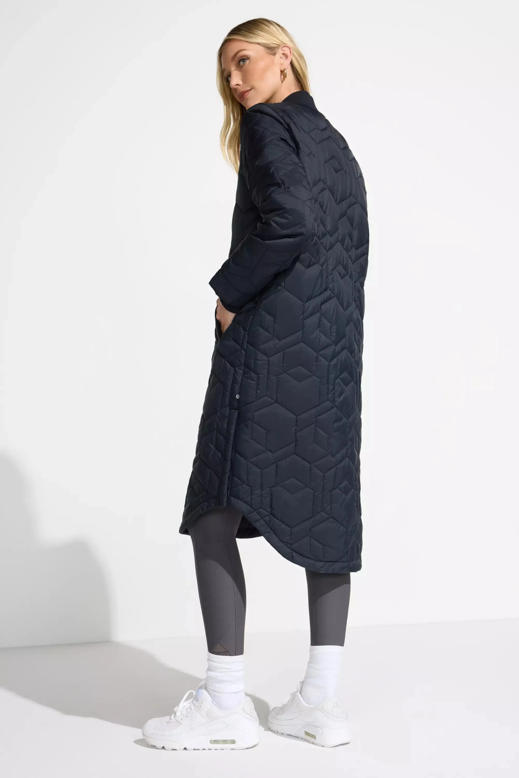 Women’s Longline Quilted Freezer Jacket - Black sold by Mondetta product image thumbnail 3