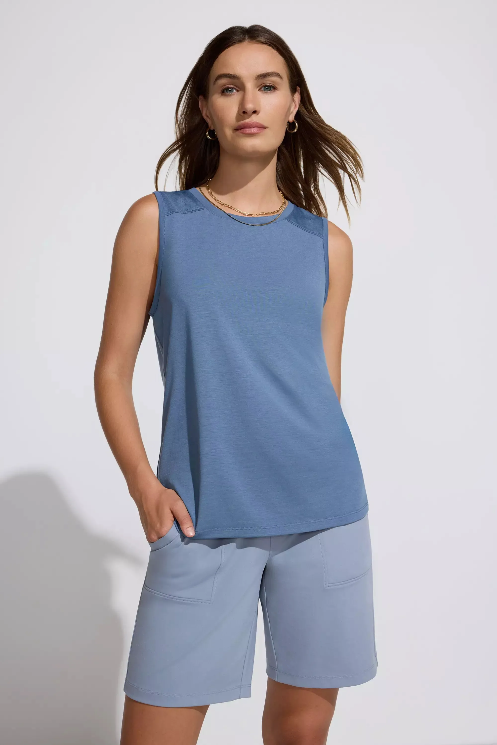 Women’s Pebble Tank - China Blue sold by Mondetta product image thumbnail 3