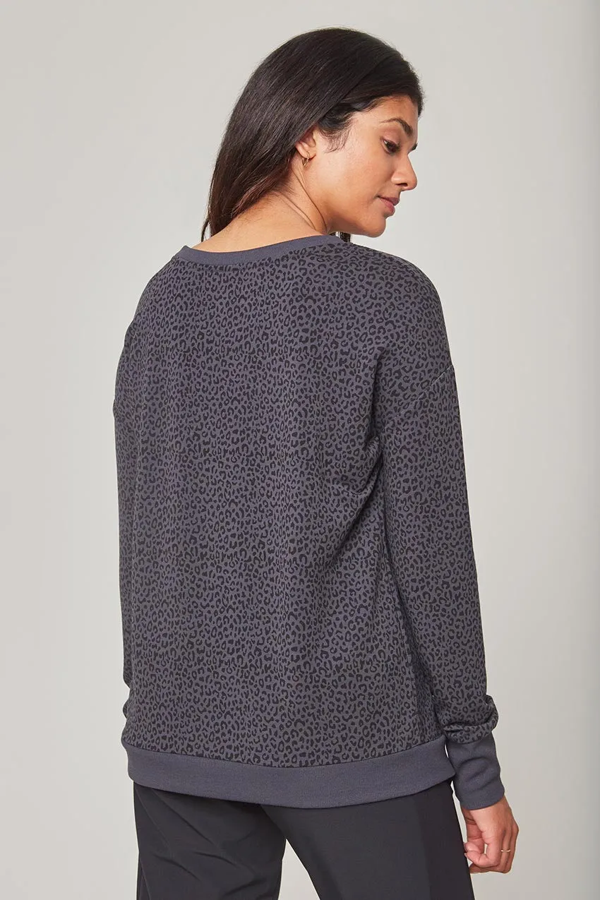 Women’s Printed Active Sweatshirt - India Ink (Leopard) sold by Mondetta product image thumbnail 2