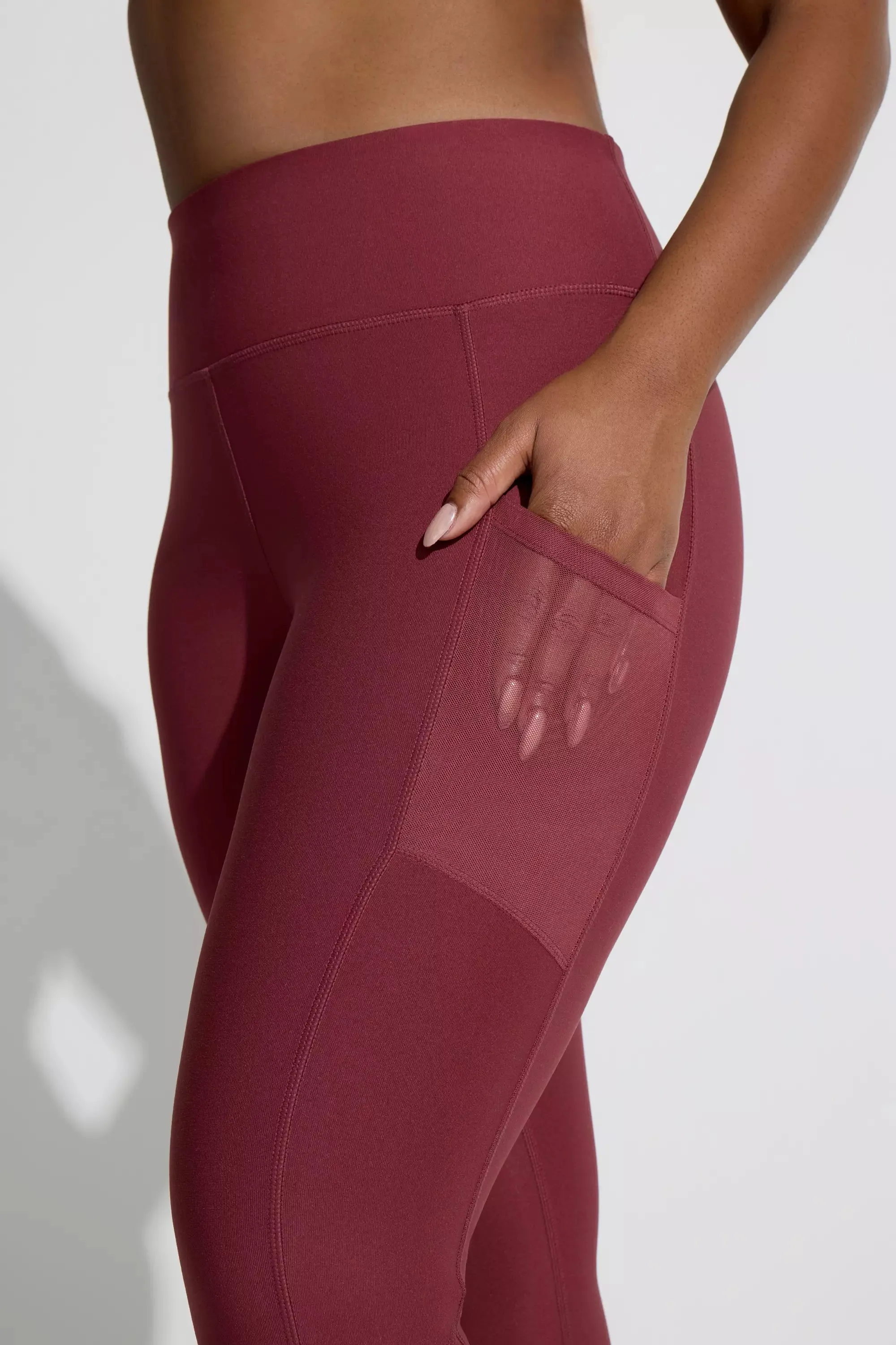 Women’s Mesh Capri - Oxblood Red sold by Mondetta product image thumbnail 4
