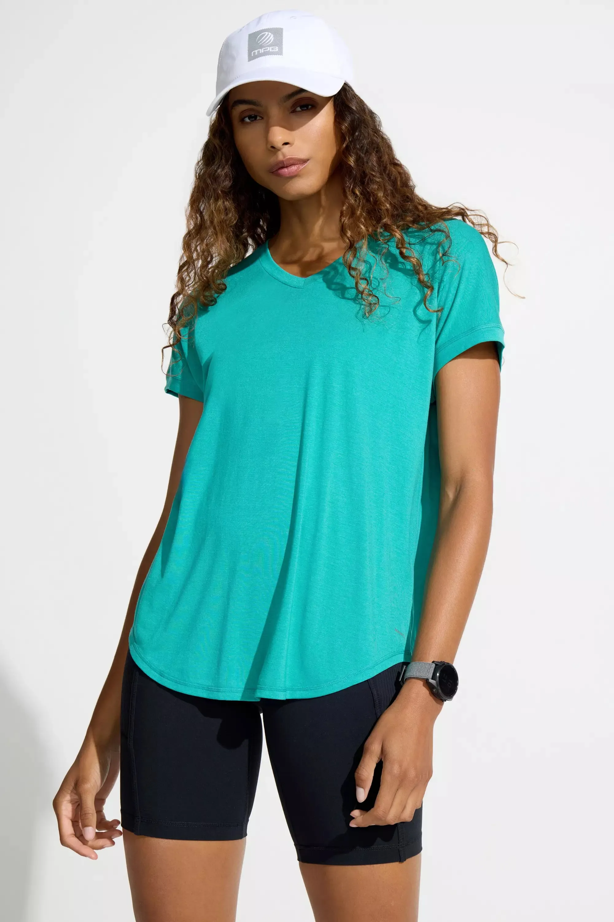 Women’s V-Neck Short Sleeve Tee - Porcelain Green sold by Mondetta product image thumbnail 2