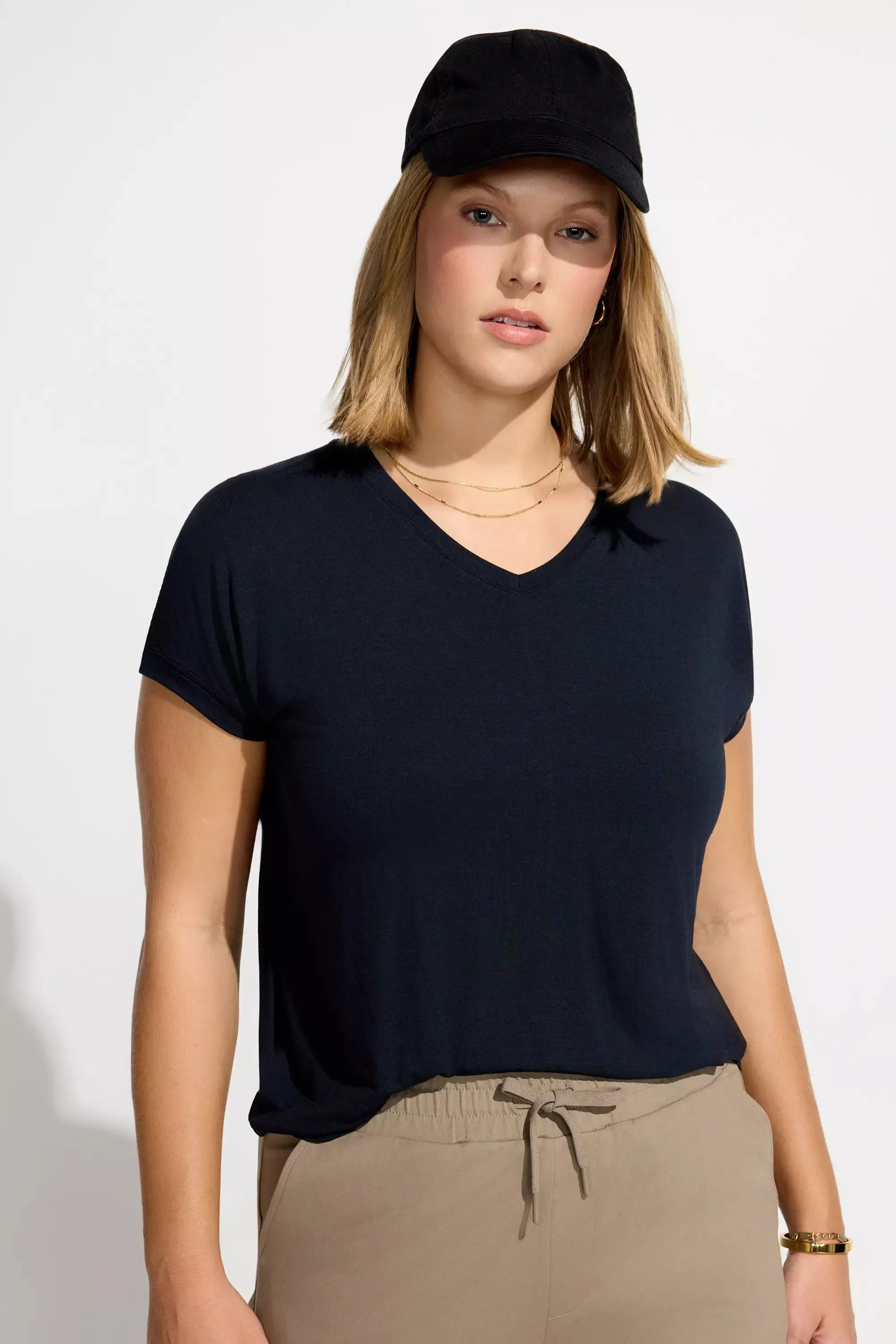 Women’s V-Neck Short Sleeve Tee - Black sold by Mondetta product image thumbnail 2