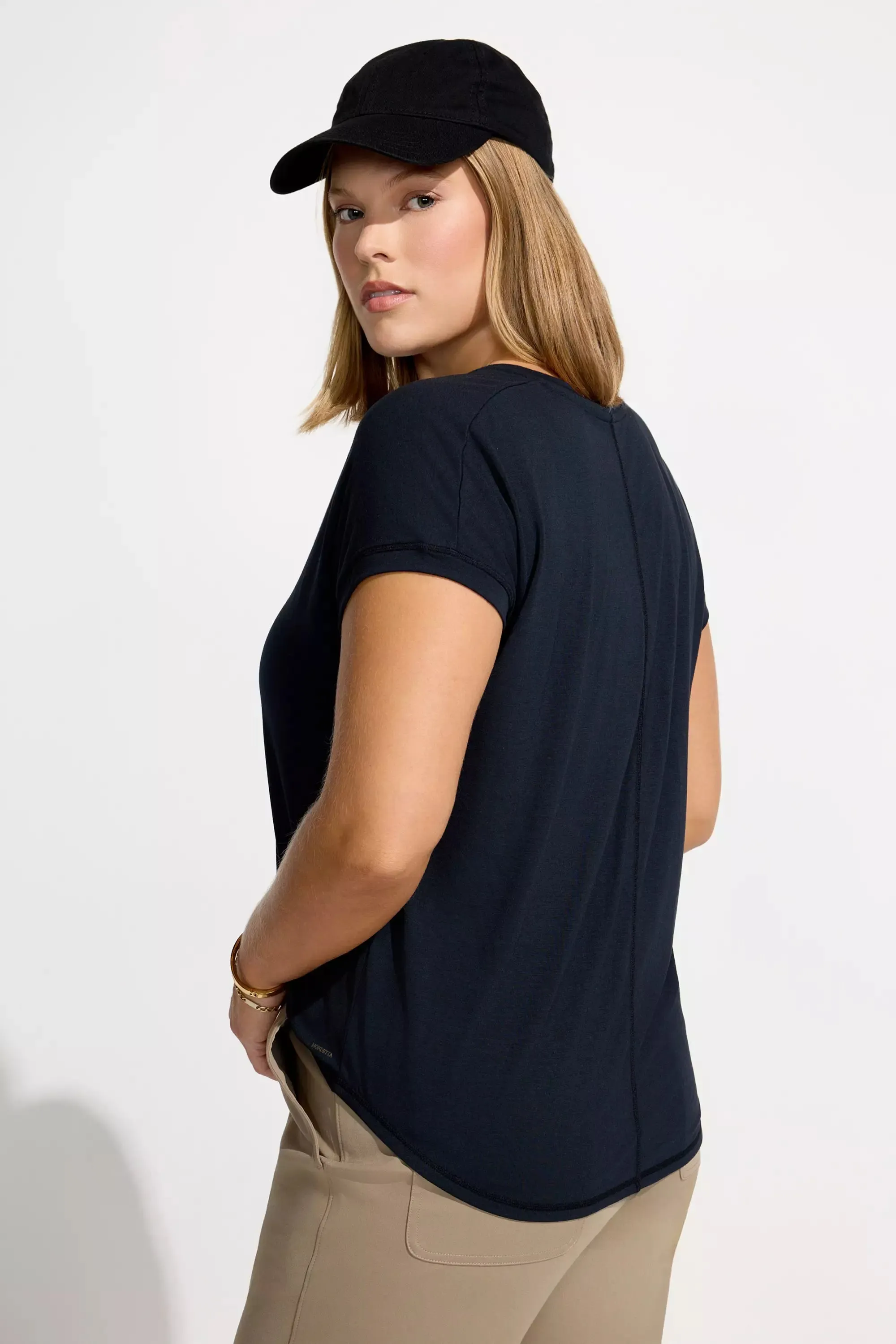Women’s V-Neck Short Sleeve Tee - Black sold by Mondetta product image thumbnail 3
