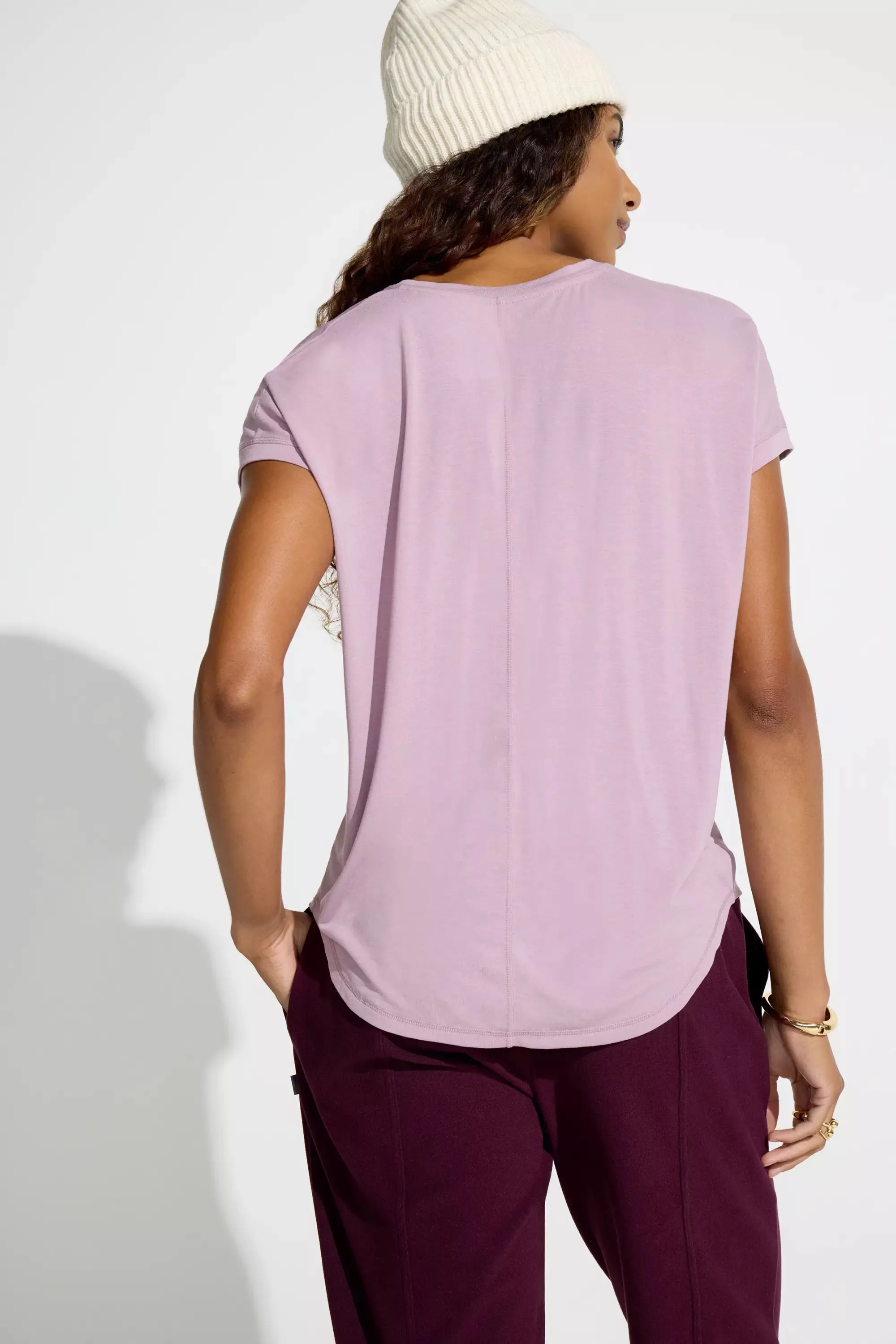 Women’s V-Neck Short Sleeve Tee - Elderberry sold by Mondetta product image thumbnail 2