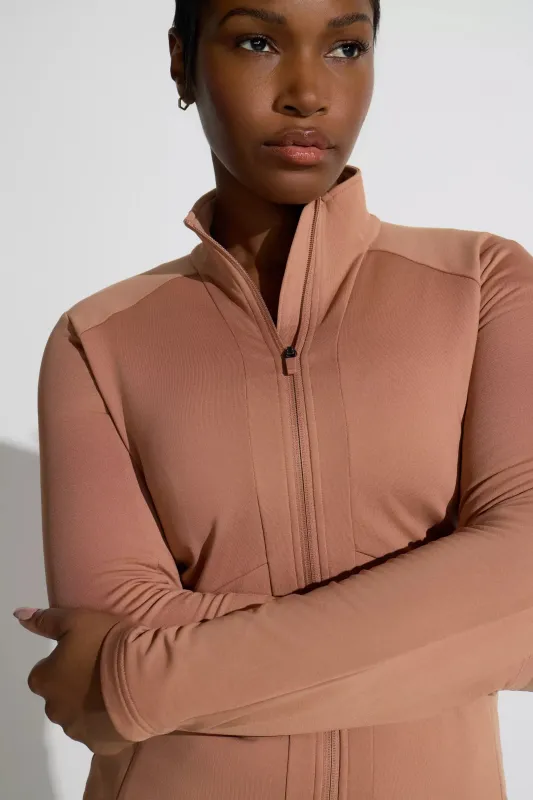 Women’s Brushed Back Cold Gear Jacket - Mocha Mousse sold by Mondetta