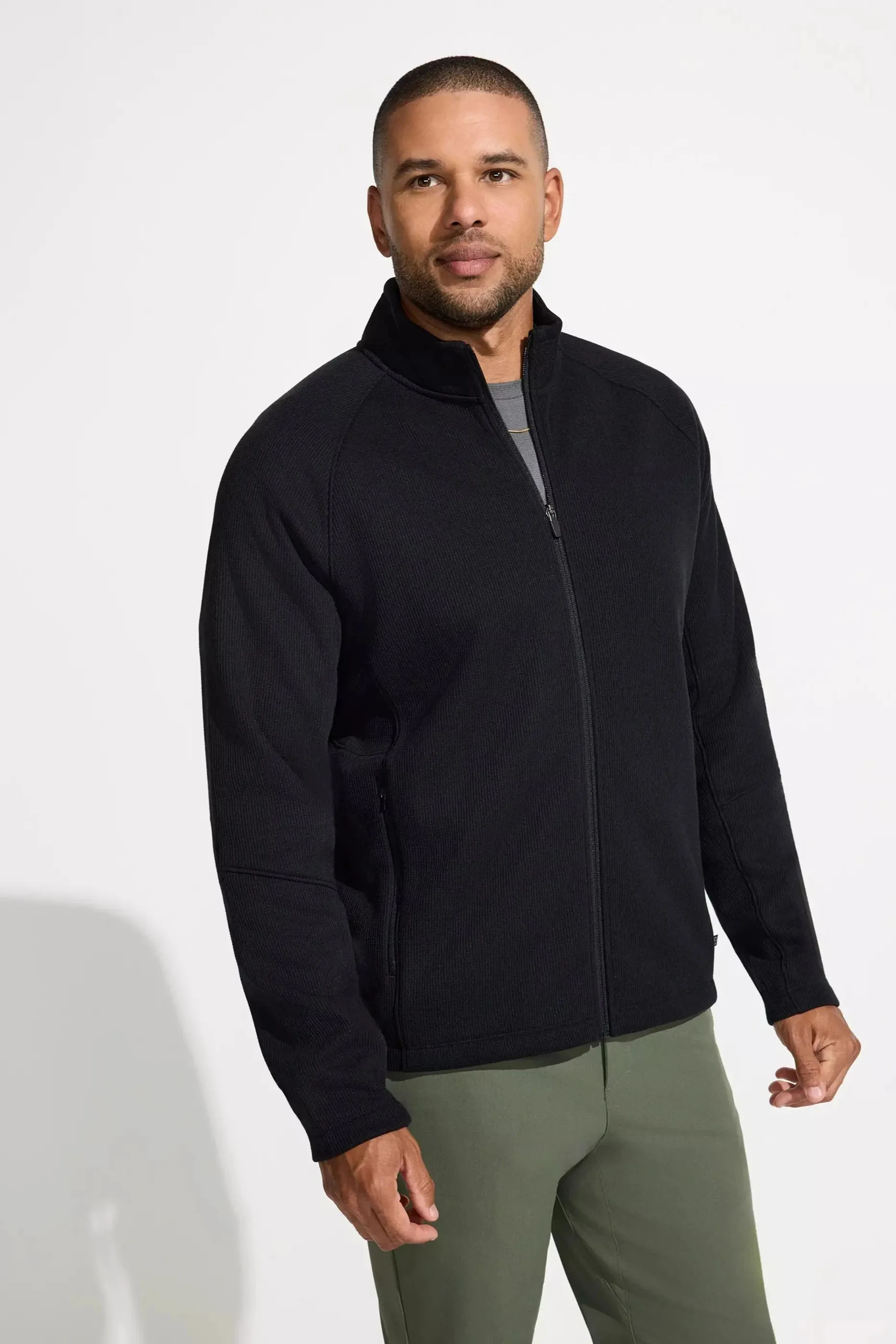 The Warm + Soft GRS Certified Recycled Poly Waffle Jacket - Black sold by Mondetta product image thumbnail 2