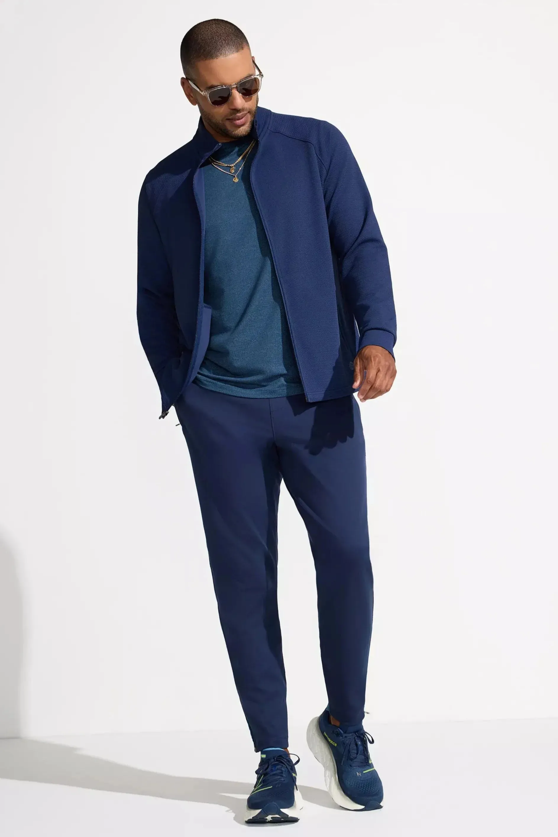 The Active GRS Certified Recycled Poly 29" Jogger - Blue sold by Mondetta