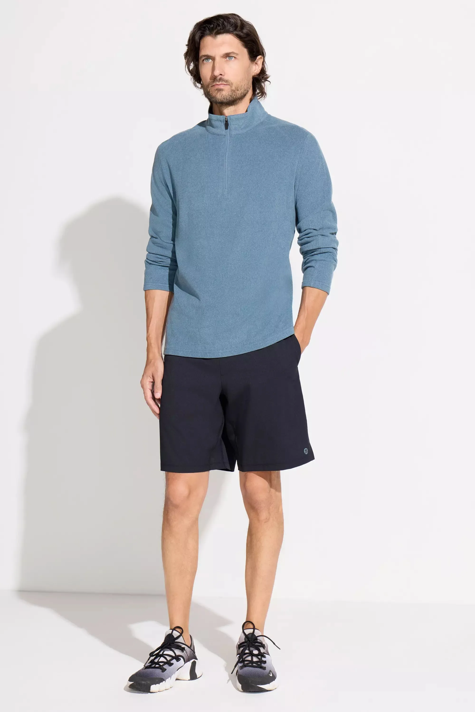 The Soft Stretch GRS Certified Recycled Poly 1/4 Zip - Indian Teal sold by Mondetta product image thumbnail 4