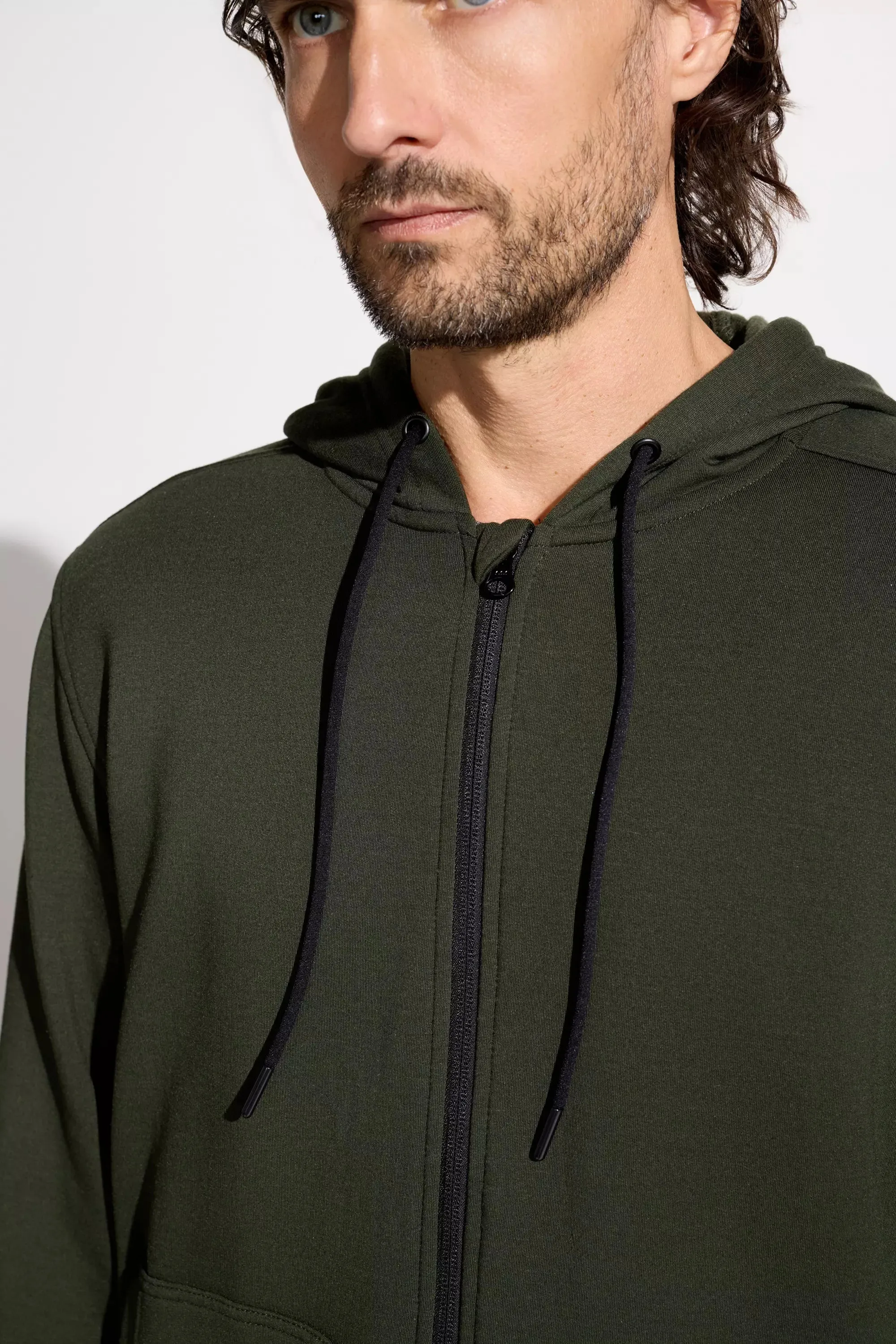 The Soft Luxe GRS Certified Recycled Poly + Modal Hoodie - Deep Olive Green sold by Mondetta product image thumbnail 3