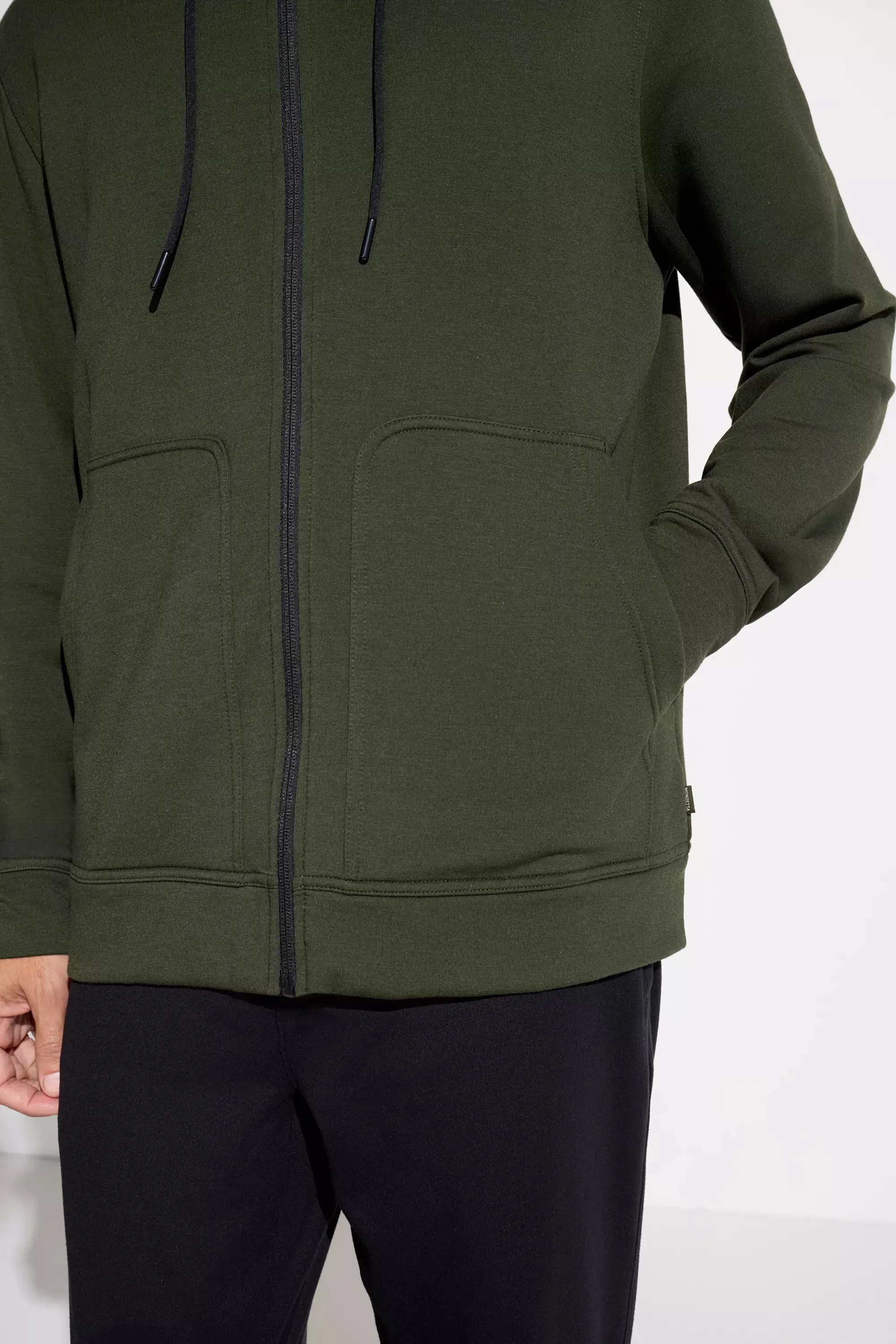 The Soft Luxe GRS Certified Recycled Poly + Modal Hoodie - Deep Olive Green sold by Mondetta product image thumbnail 4