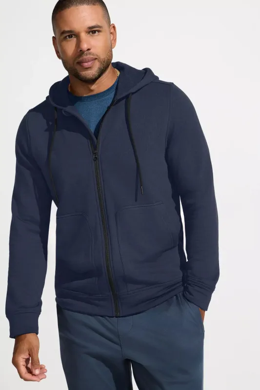 Men’s Supreme Full-Zip Hoodie - Blue made by Mondetta