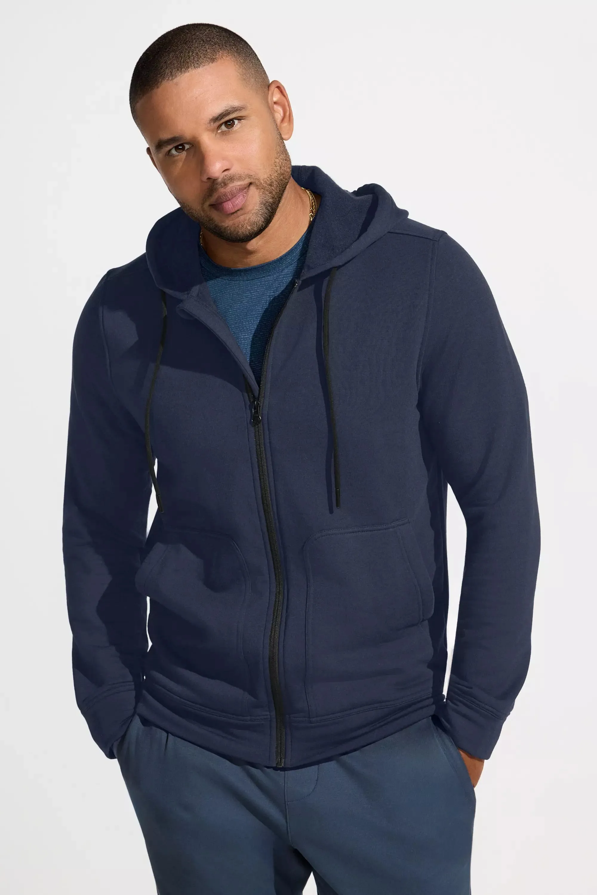 Men’s Supreme Full-Zip Hoodie - Blue sold by Mondetta product image thumbnail 3
