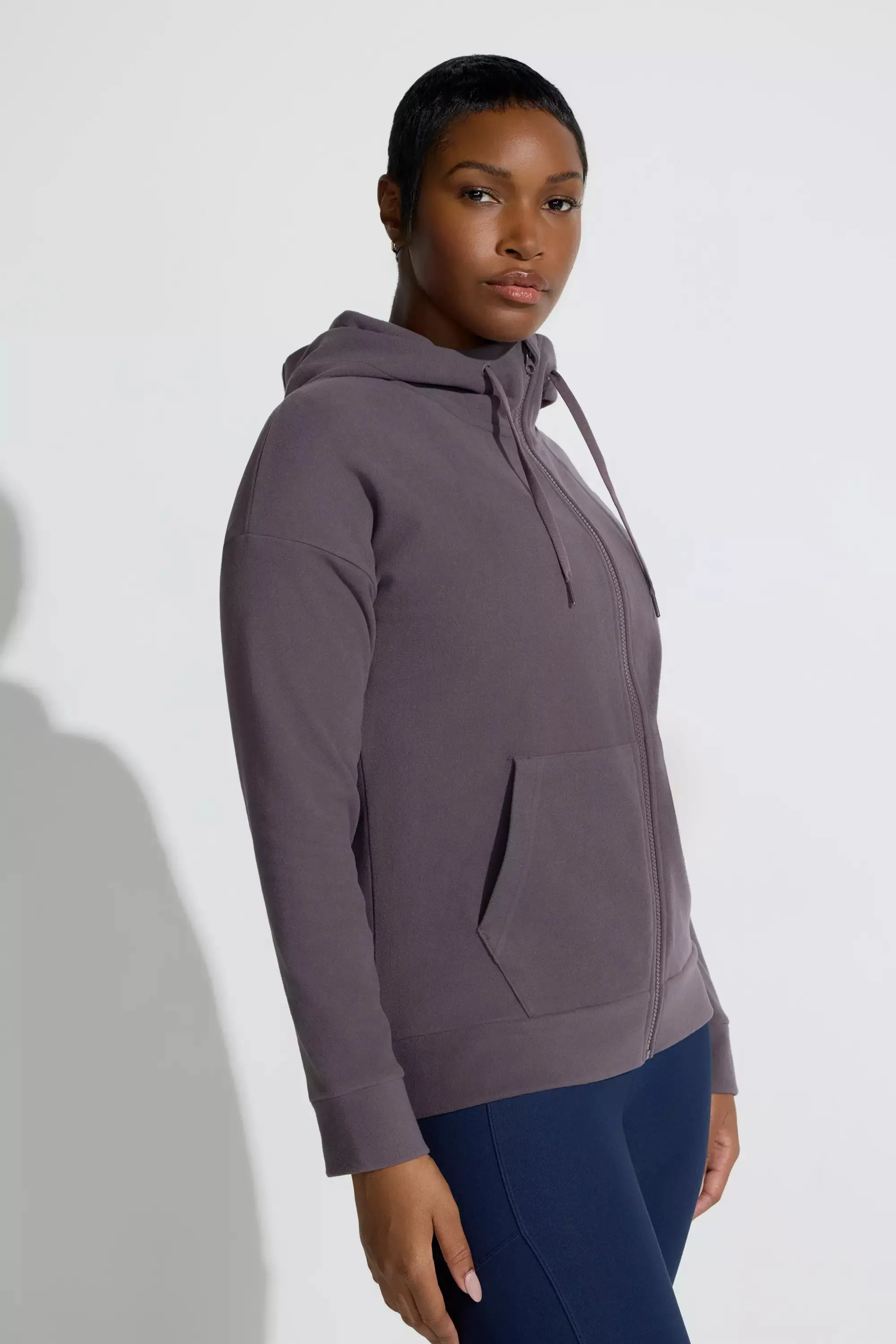 Women’s Cozy Full-Zip Velour Hoodie - Purple sold by Mondetta product image thumbnail 2