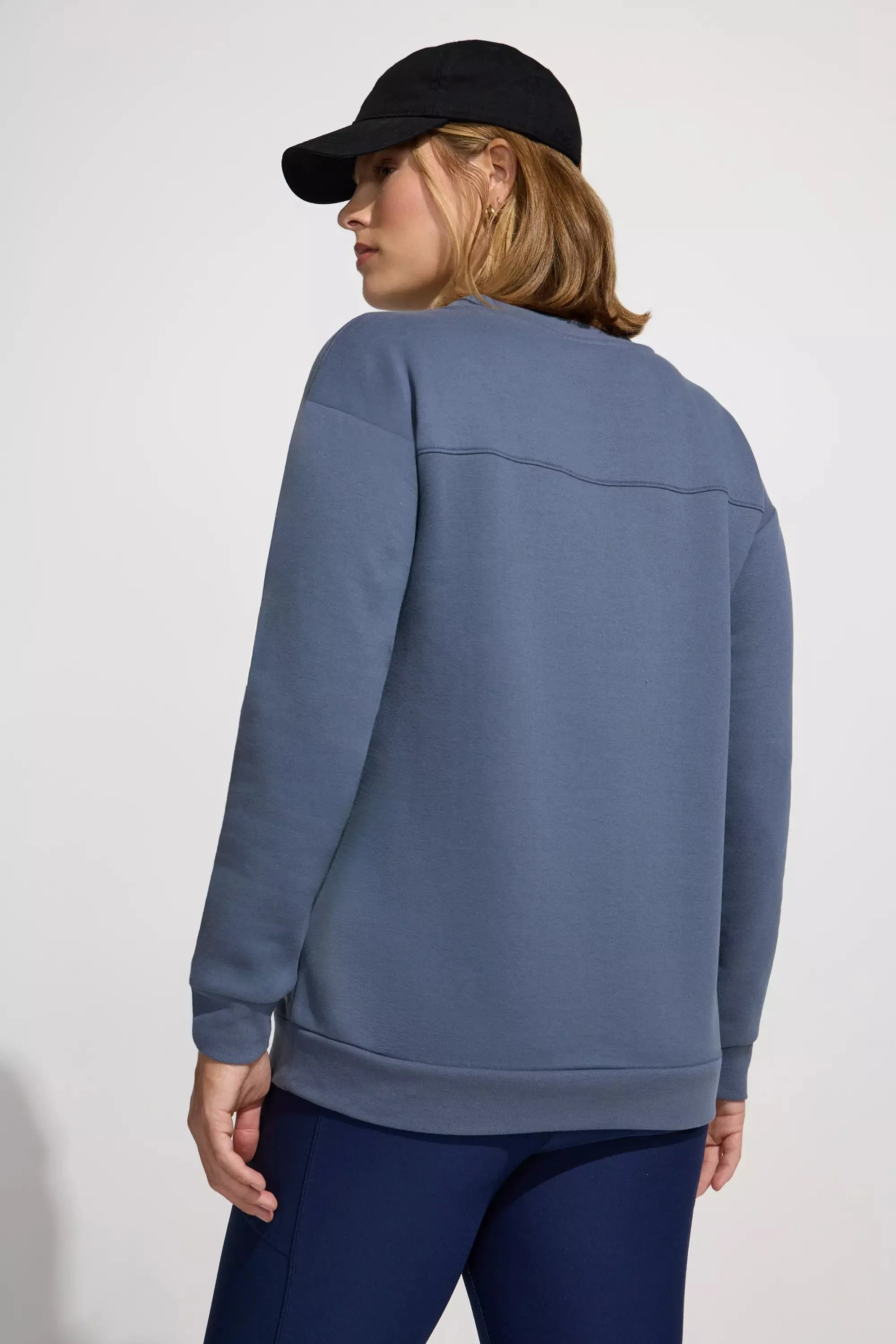 Womens Fleece Crew Neck Top - Blue sold by Mondetta product image thumbnail 3