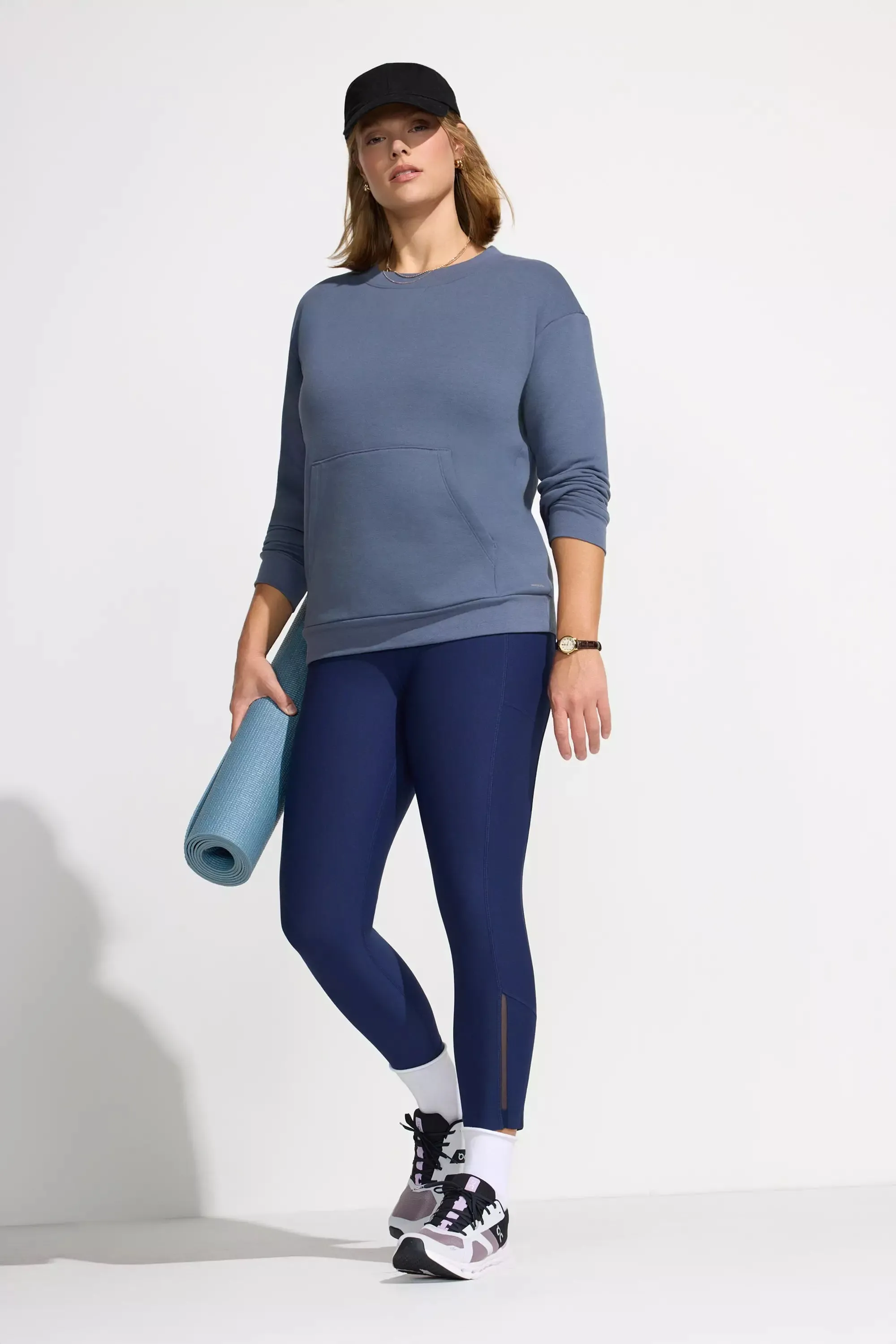 Womens Fleece Crew Neck Top - Blue sold by Mondetta