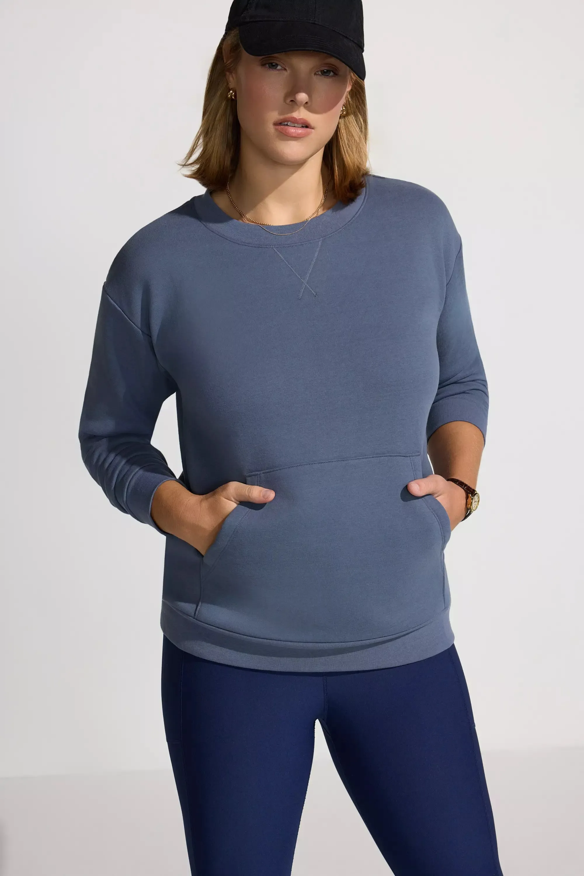 Womens Fleece Crew Neck Top - Blue sold by Mondetta product image thumbnail 2