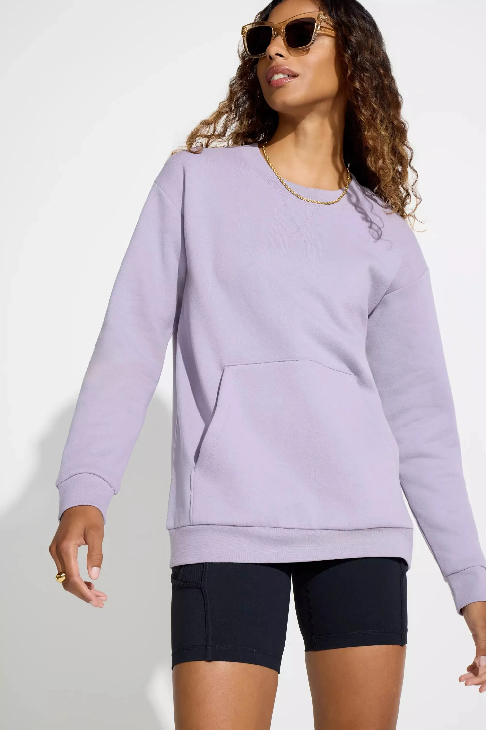 Womens Fleece Crew Neck Top - Purple sold by Mondetta product image thumbnail 5