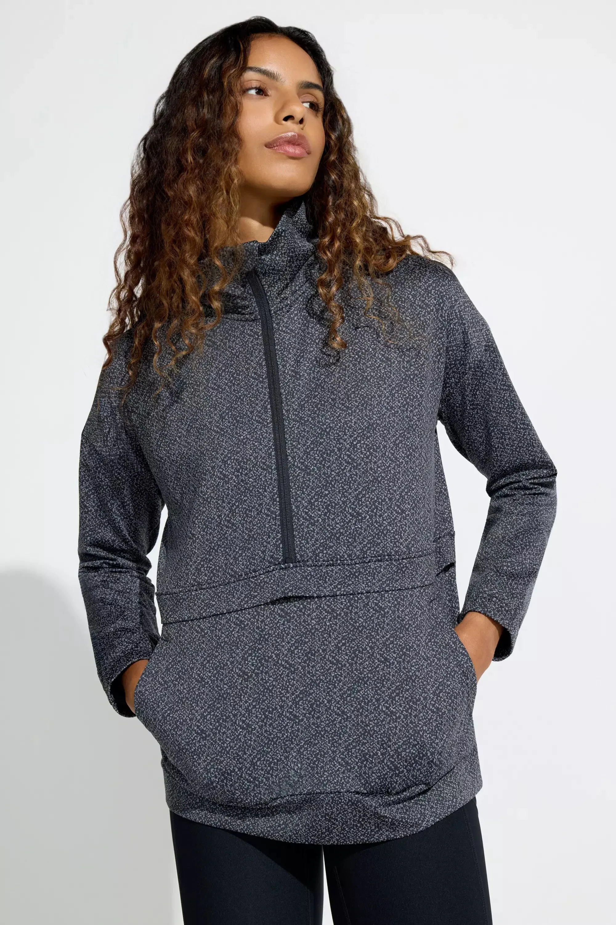 Women’s Jacquard Popover Top - Black Combo sold by Mondetta product image thumbnail 2