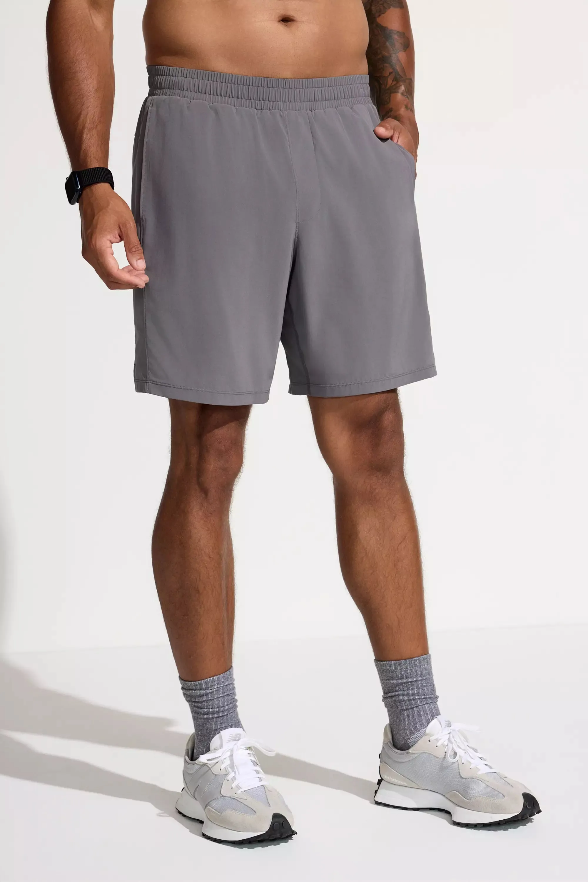 The Mesh-Liner GRS Certified Recycled Poly Swim Hybrid Short - Mid Grey sold by Mondetta product image thumbnail 2