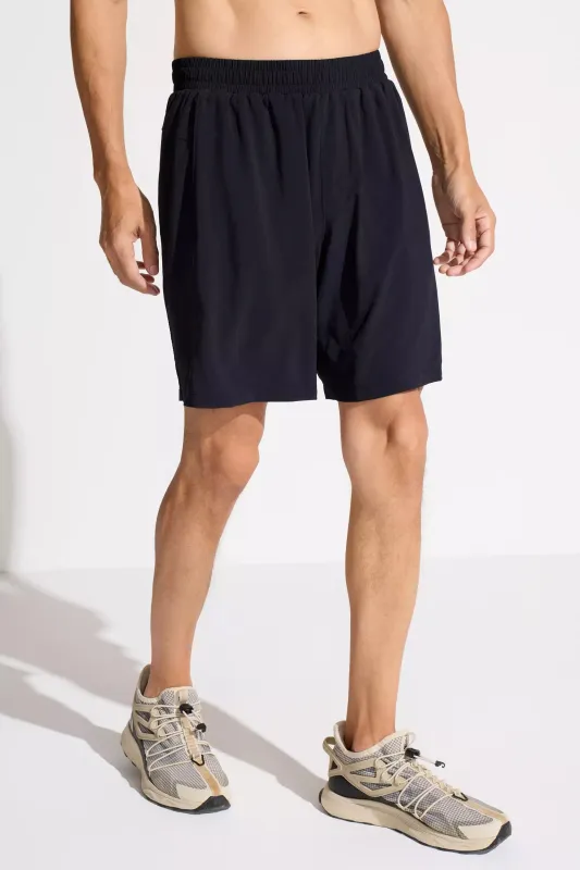 The Mesh-Liner GRS Certified Recycled Poly Swim Hybrid Short - Black sold by Mondetta