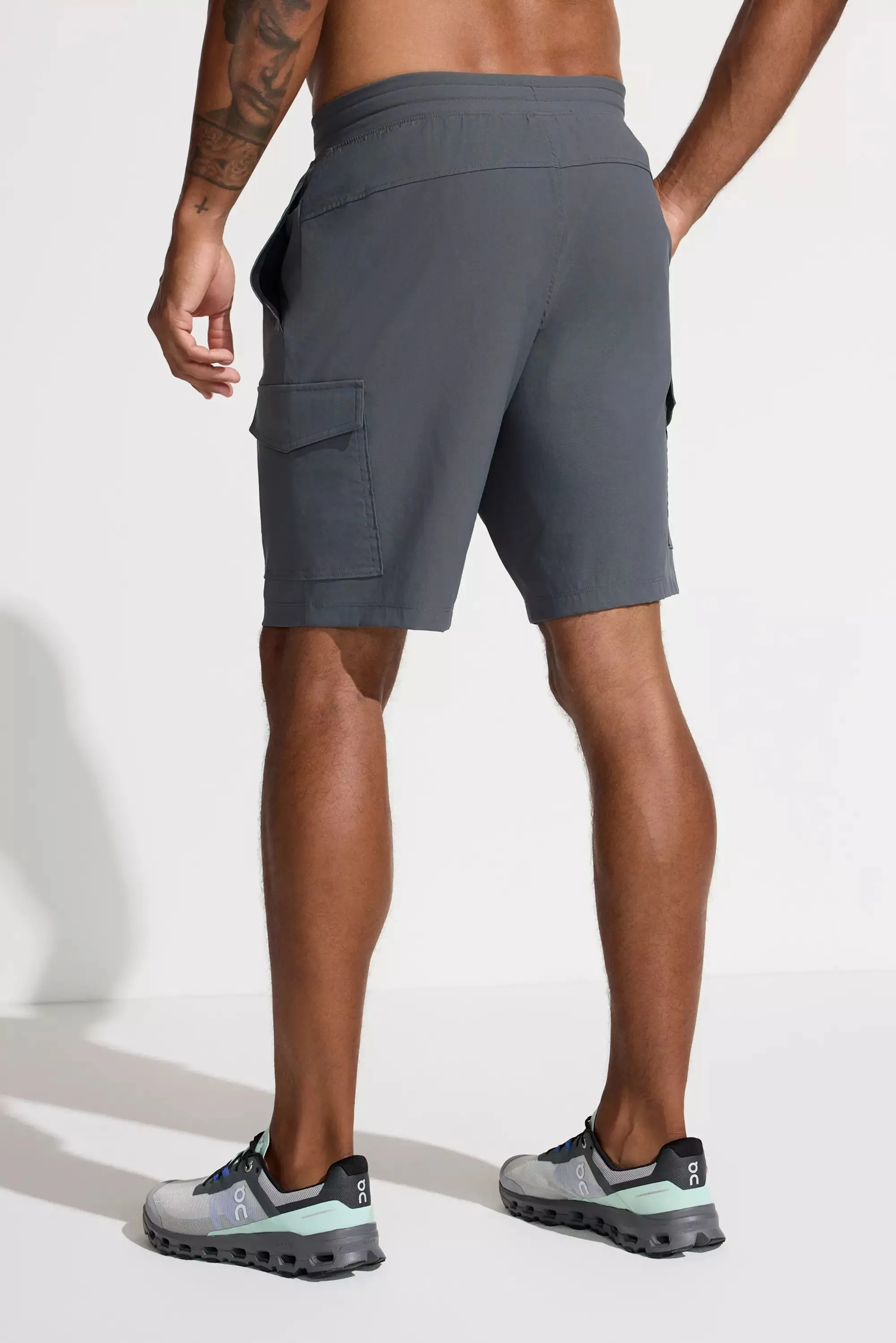 The Active GRS Certified Recycled Nylon 10" Cargo Short - Dark Cool Grey sold by Mondetta product image thumbnail 3