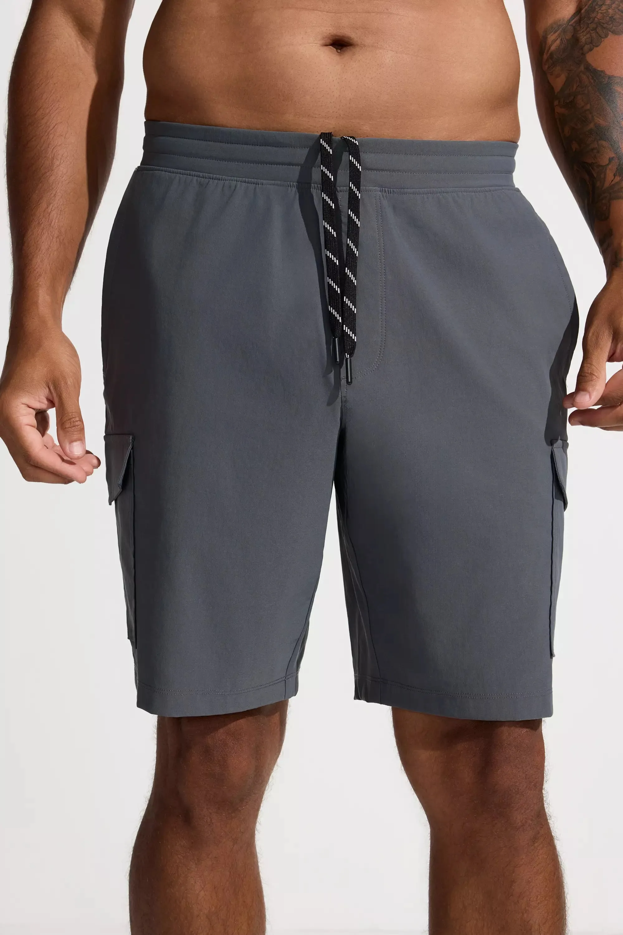 The Active GRS Certified Recycled Nylon 10" Cargo Short - Dark Cool Grey sold by Mondetta product image thumbnail 5