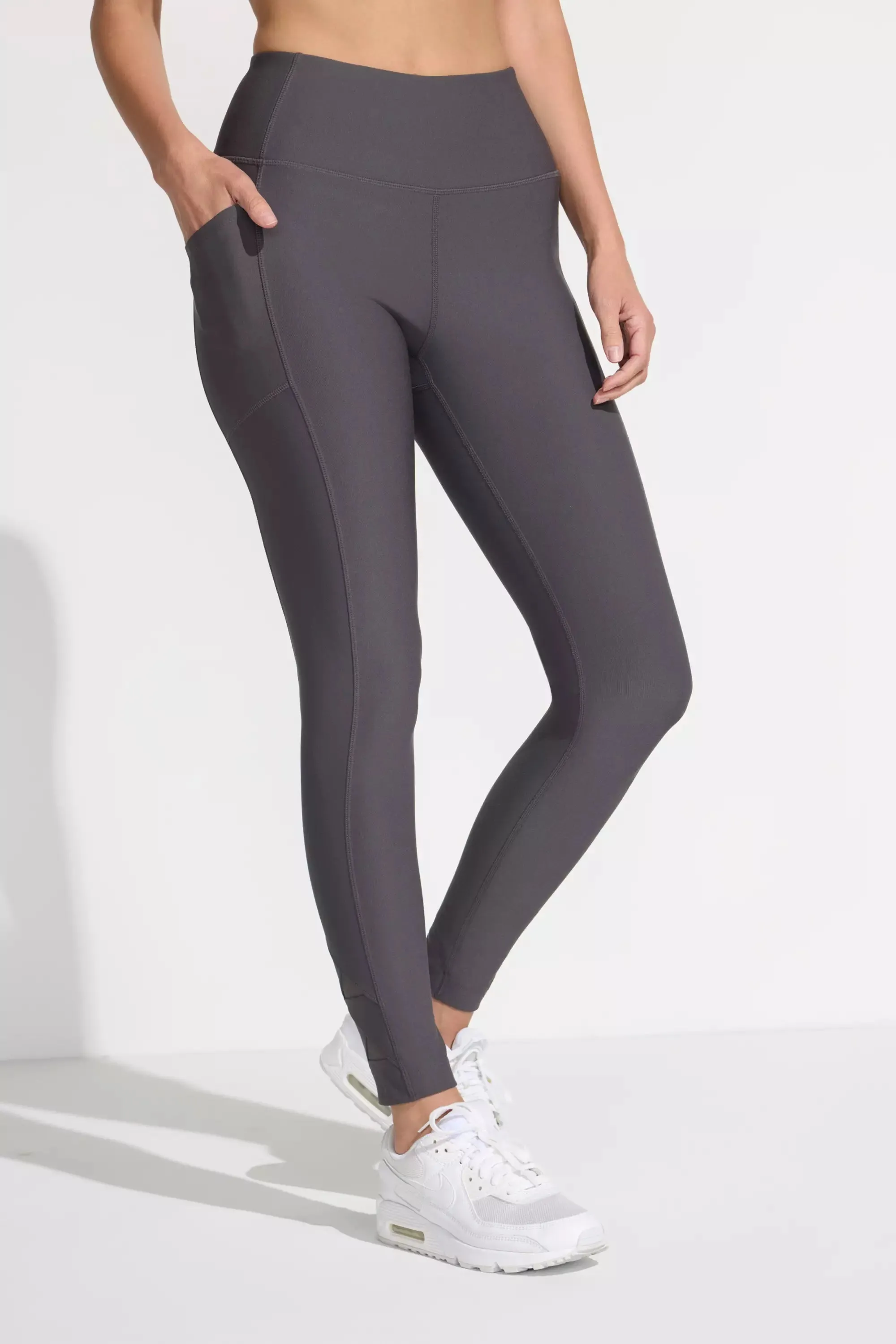 The Active Stretch GRS Certified Recycled Poly Mesh Detail Legging - Charcoal Grey sold by Mondetta product image thumbnail 3