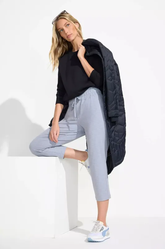 The Soft Stretch GRS Certified Recycled Poly Space Dye Capri Jogger - Grey Combo sold by Mondetta