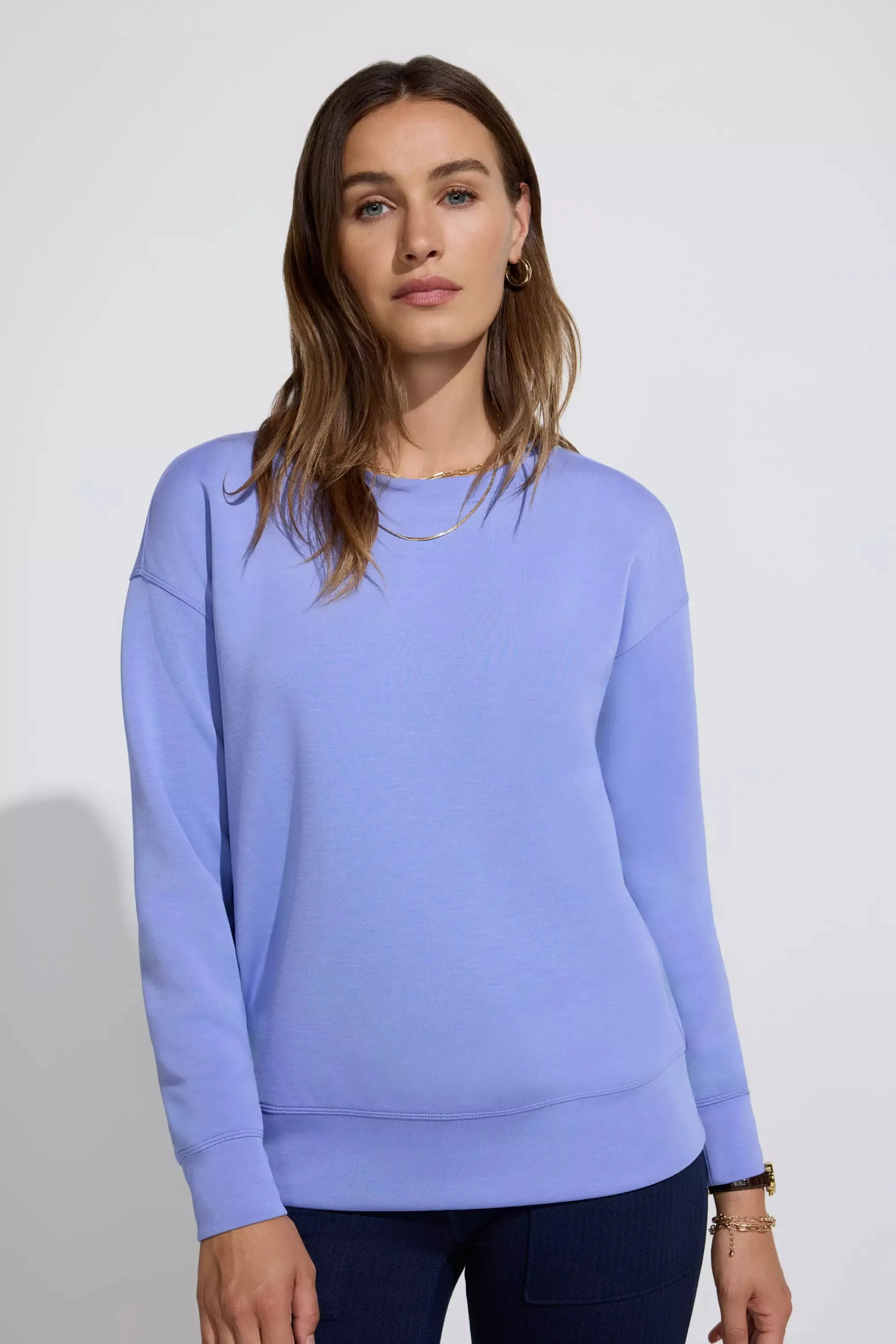 Women’s Tech Fleece Sweatshirt - Jacaranda sold by Mondetta