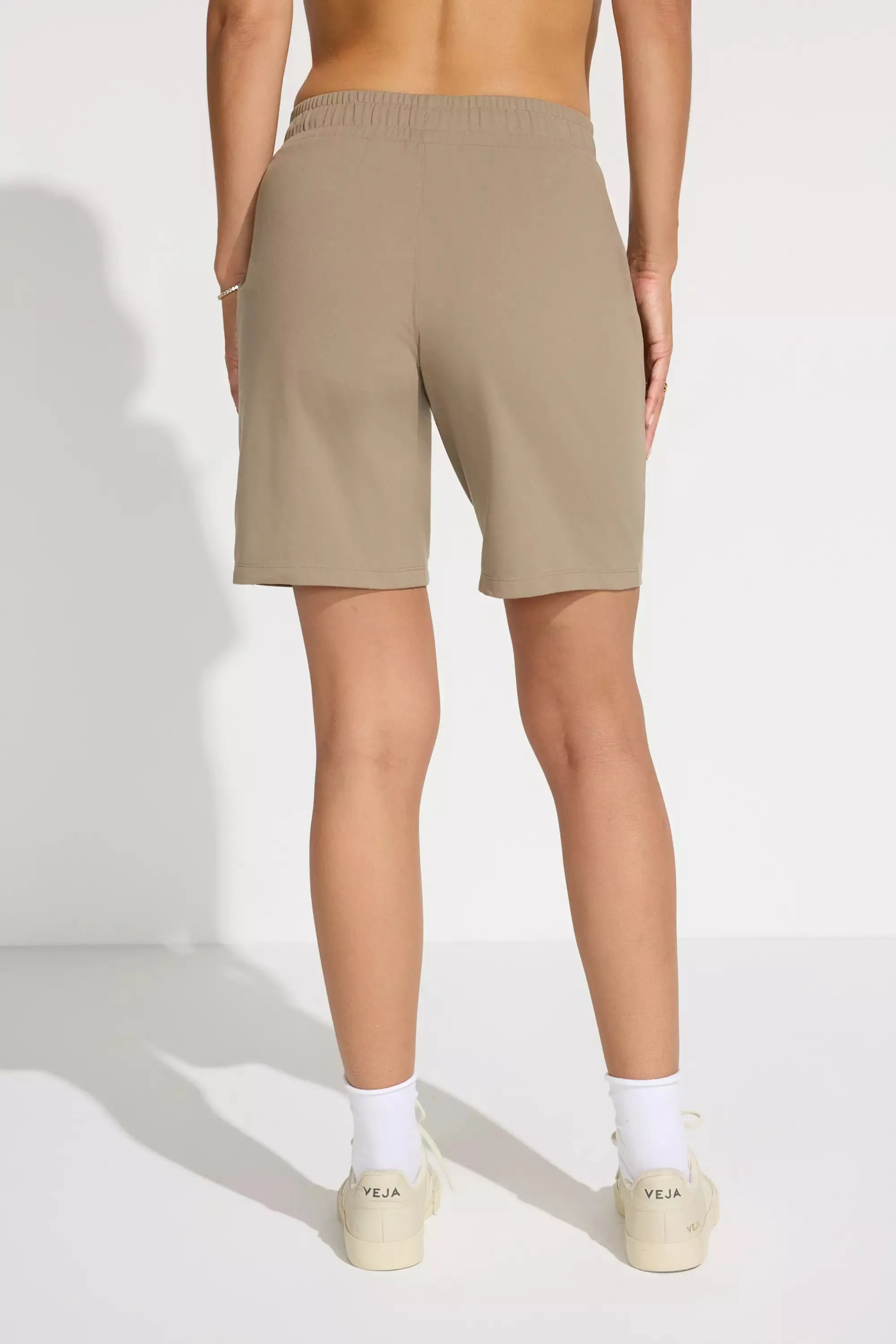 The Soft Stretch GRS Certified Recycled Poly Bermuda Short - Light Brown sold by Mondetta product image thumbnail 4