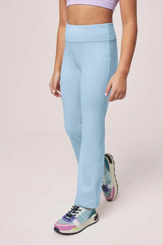 The Girls' Active Soft Stretch GRS Recycled Poly Bootcut Pant - Windsurfer sold by Mondetta