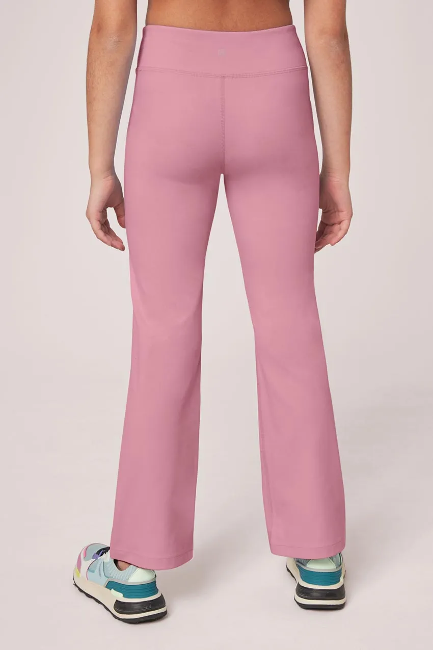 The Girls' Active Soft Stretch GRS Recycled Poly Bootcut Pant - Pink Mauve sold by Mondetta product image thumbnail 2