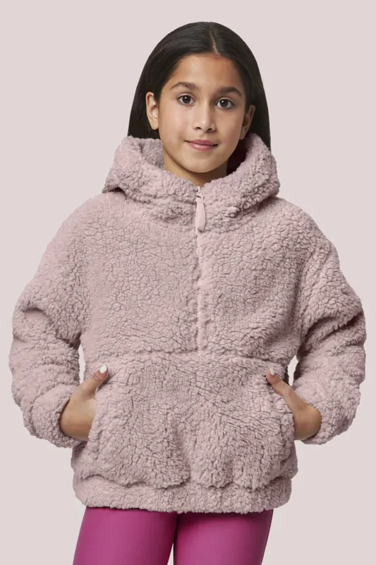 Girls’ Long Sleeve Sherpa Half-Zip Pullover - Purple sold by Mondetta