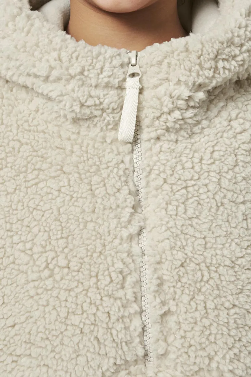 Girls’ Long Sleeve Sherpa Half-Zip Pullover - Beige sold by Mondetta product image thumbnail 3