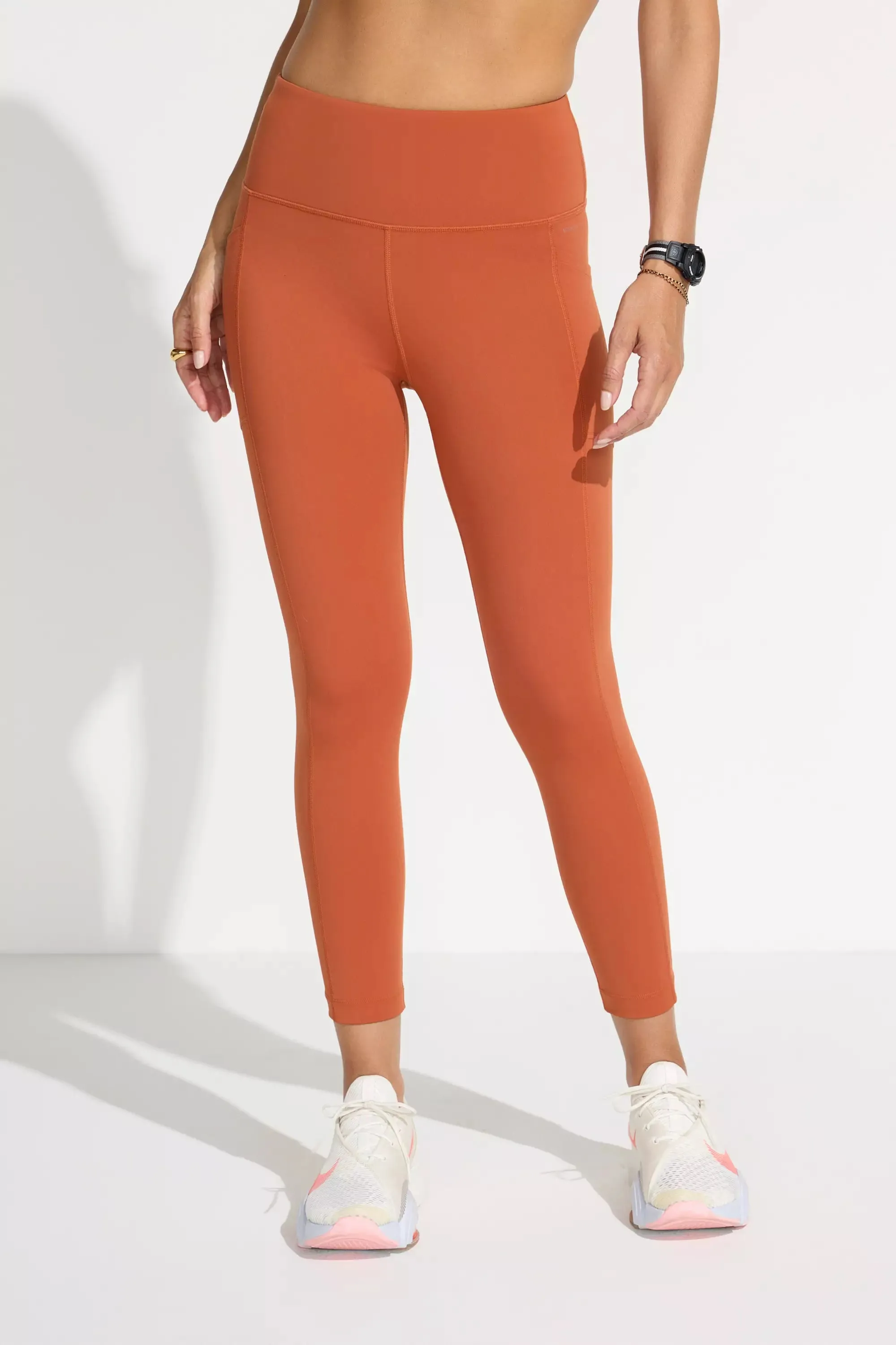 The Active Stretch GRS Certified Recycled Nylon Capri Legging - Terracotta Orange sold by Mondetta product image thumbnail 2