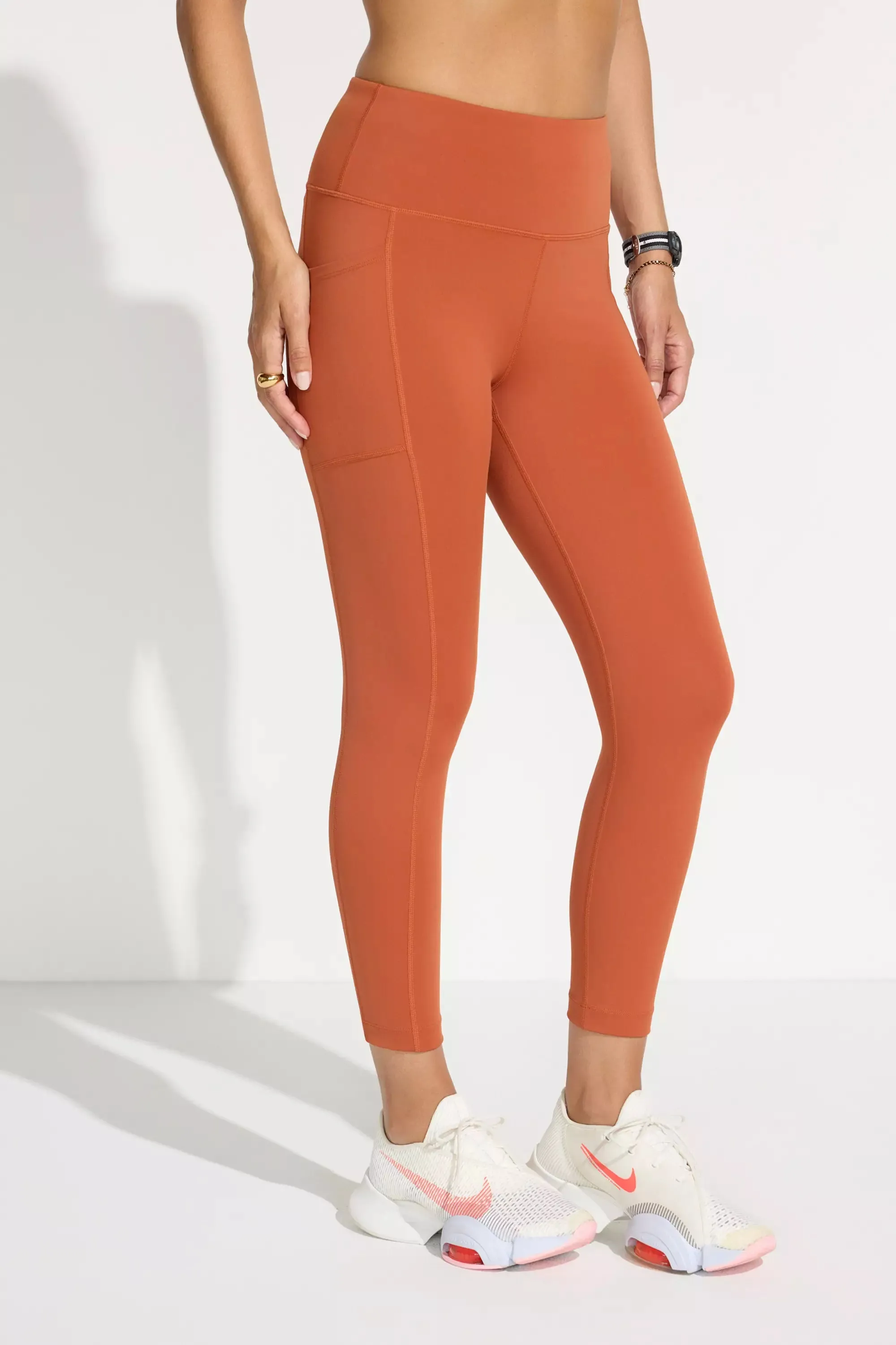The Active Stretch GRS Certified Recycled Nylon Capri Legging - Terracotta Orange sold by Mondetta product image thumbnail 3