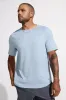 The Active Lightweight GRS Certified Recycled Poly Short Sleeve Tee - Ashley Blue sold by Mondetta