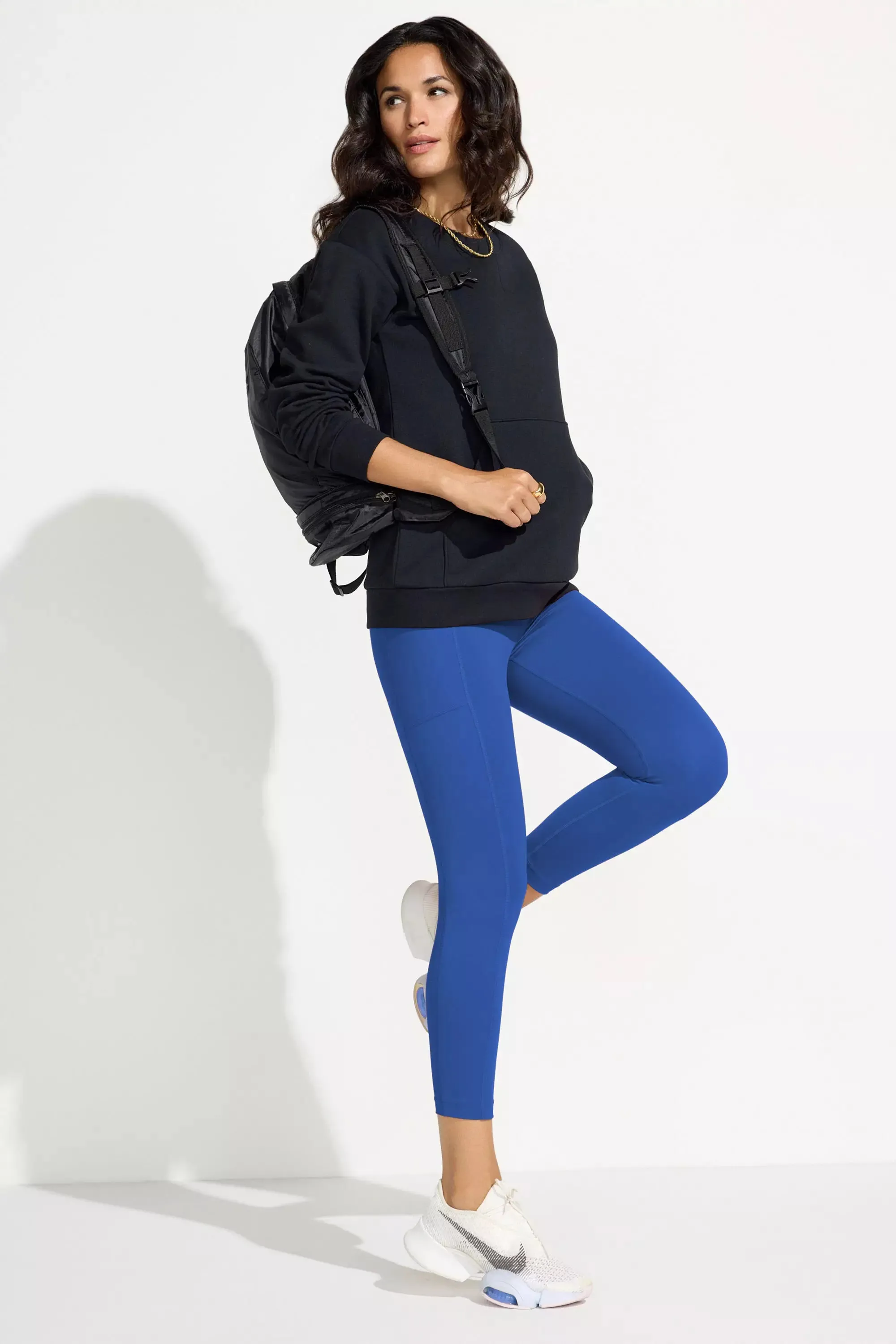 The Active Stretch GRS Certified Recycled Nylon Capri Legging - Lazuli Blue sold by Mondetta