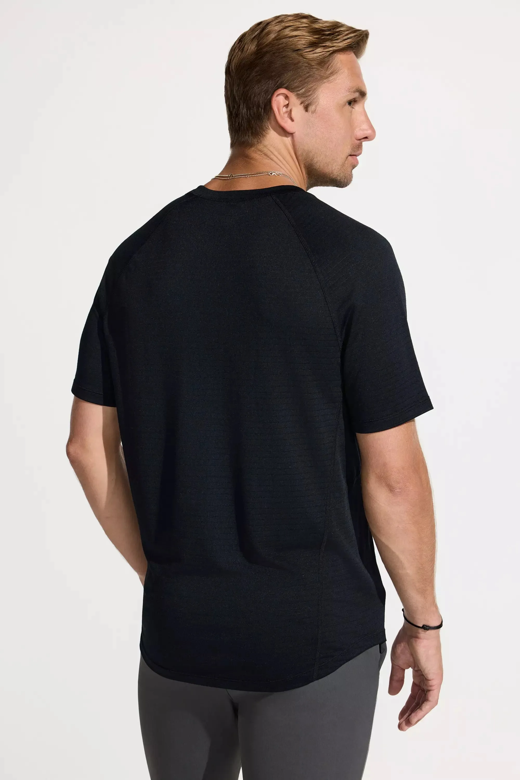 The Active Lightweight GRS Certified Recycled Poly Short Sleeve Tee - Black Solid sold by Mondetta product image thumbnail 2