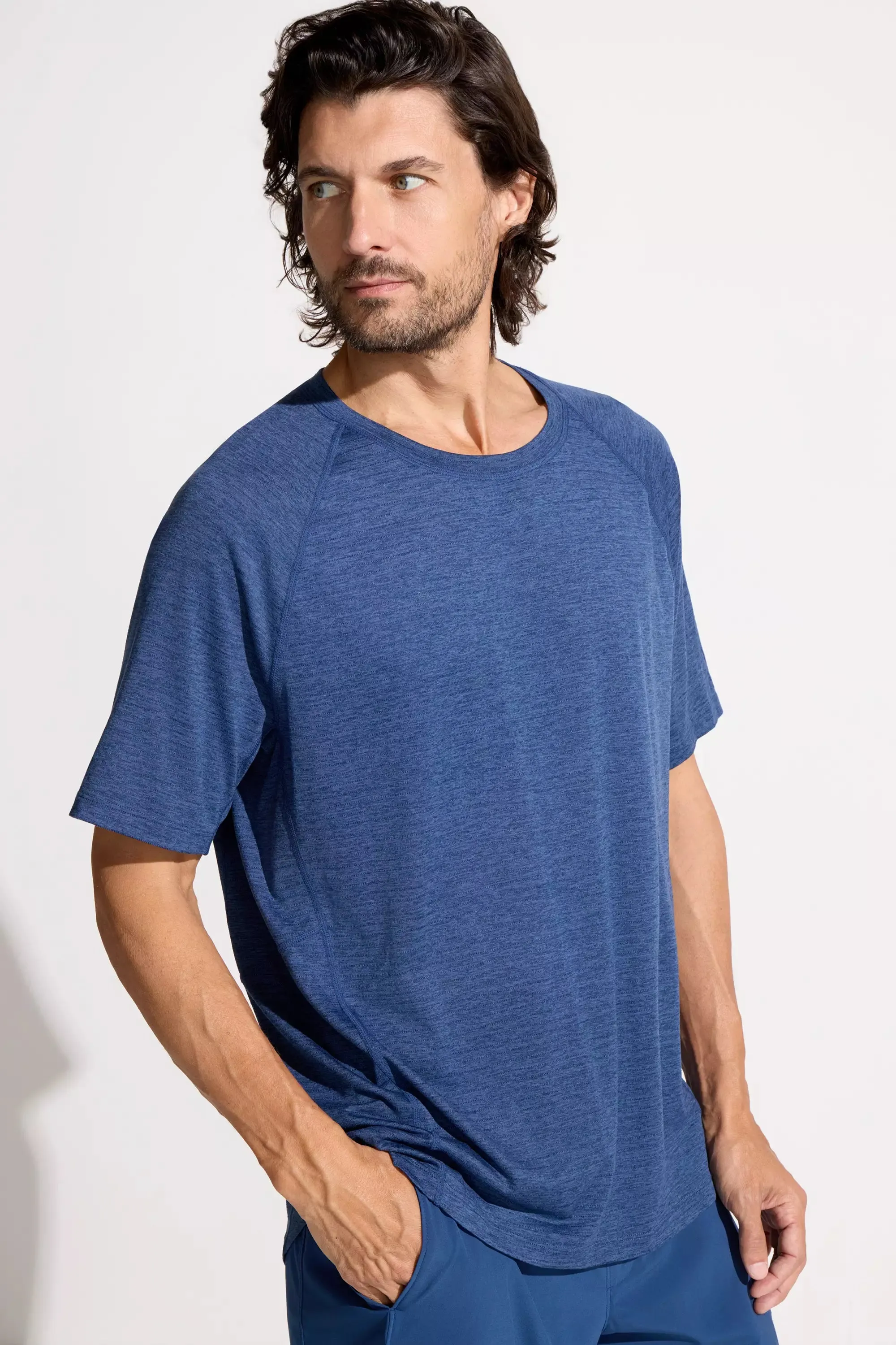 The Active Lightweight GRS Certified Recycled Poly Short Sleeve Tee - Sargasso Sea Blue sold by Mondetta product image thumbnail 2