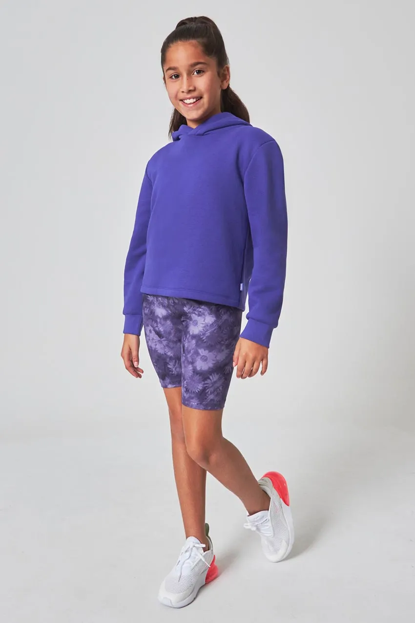 The Girls' Active Soft GRS Certified Recycled Poly Bike Short - Floral Liberty Purple sold by Mondetta product image thumbnail 2