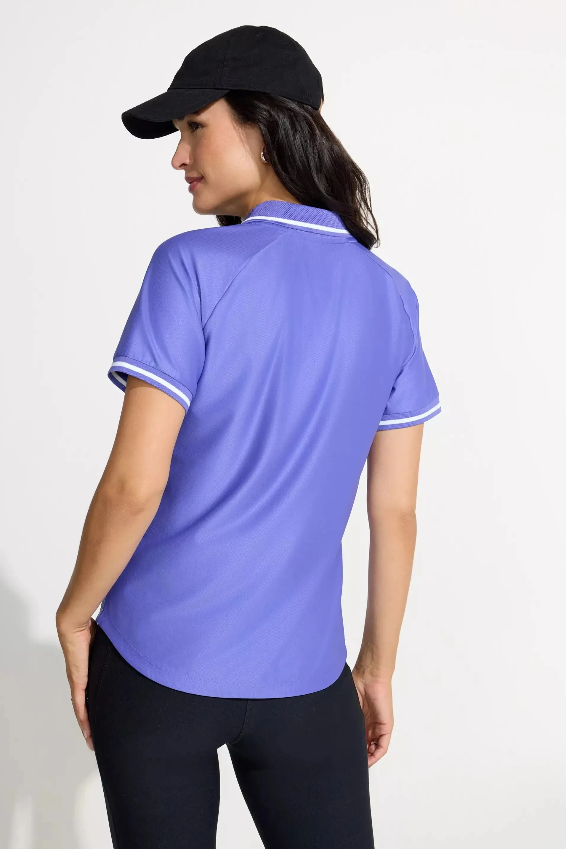 The Active GRS Certified Recycled Poly Diamond Knit Polo - Periwinkle Blue sold by Mondetta product image thumbnail 3