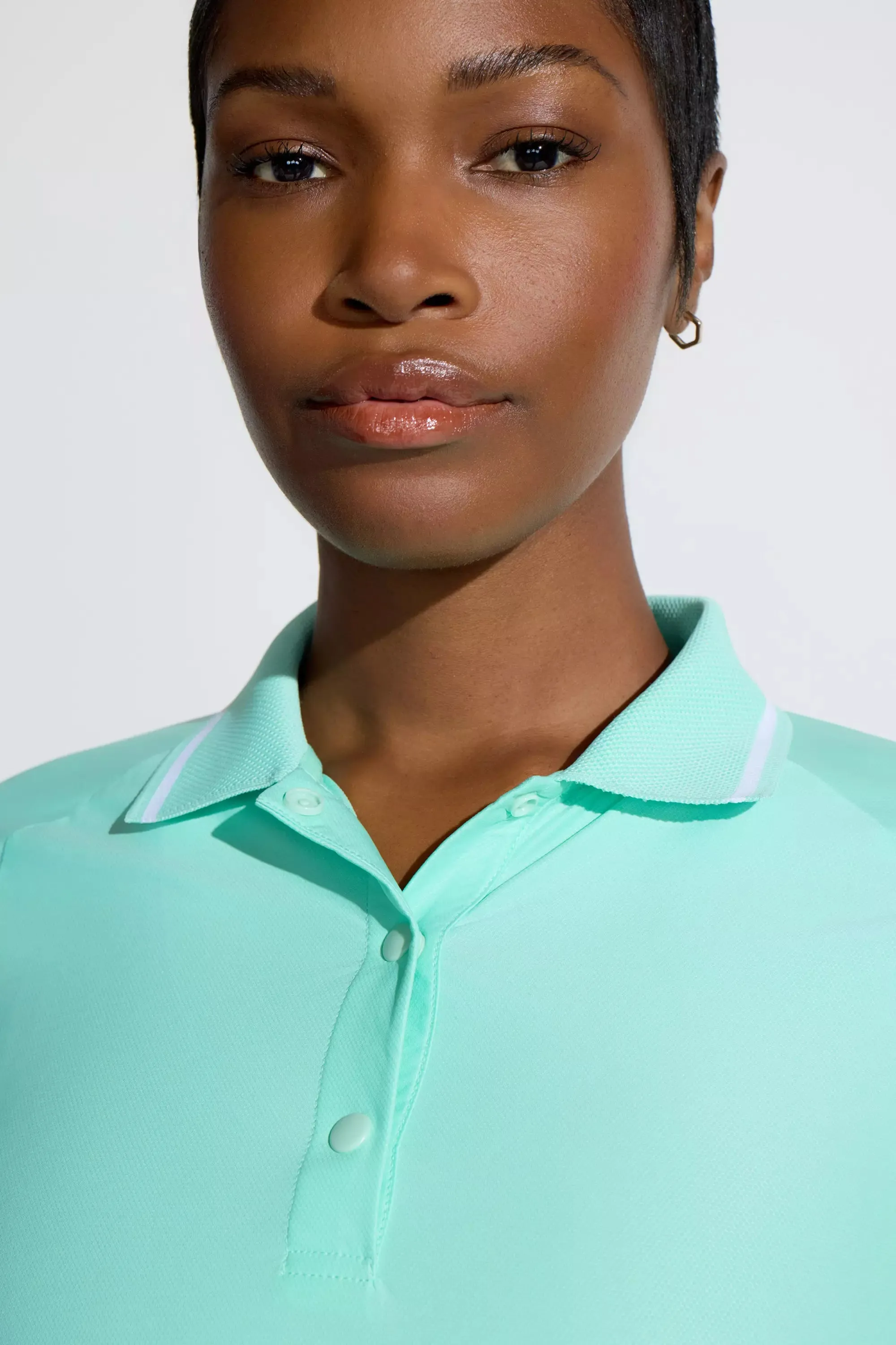 The Active GRS Certified Recycled Poly Diamond Knit Polo - Minty Green sold by Mondetta product image thumbnail 3
